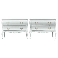 Late 20th Century Vintage Regency Scalloped Chest of Drawers - a Pair