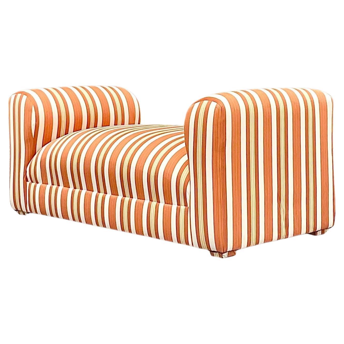 Late 20th Century Vintage Regency Striped Settee For Sale
