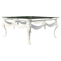 Late 20th Century Vintage Regency Swag Wrought Iron Coffee Table