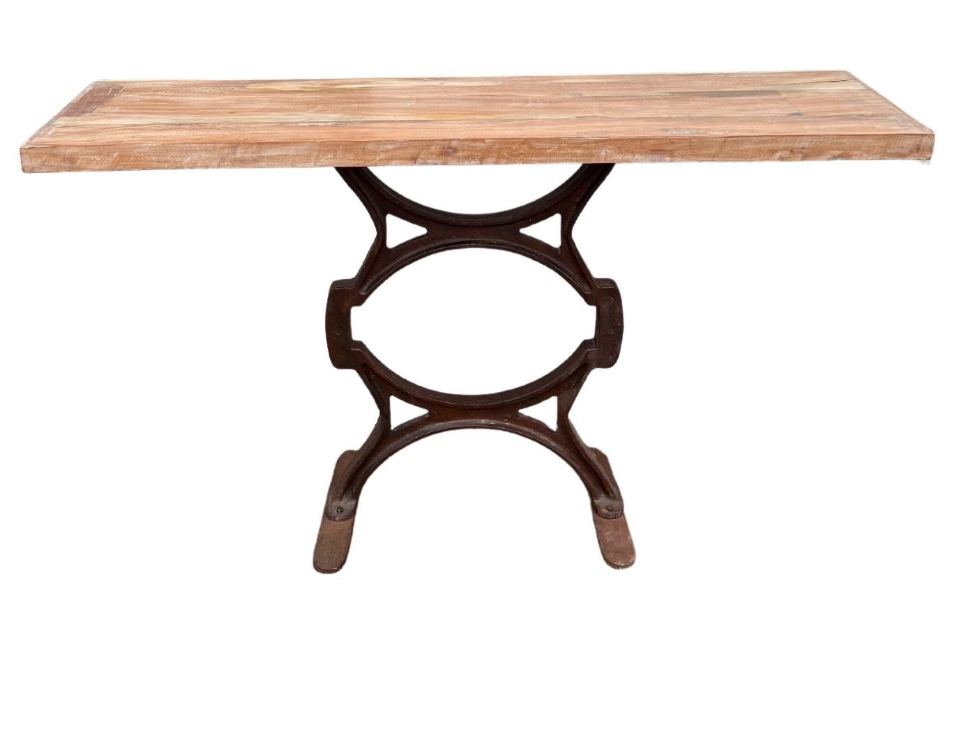 Unknown Late 20th Century Vintage Rustic Cast Iron Console Table For Sale