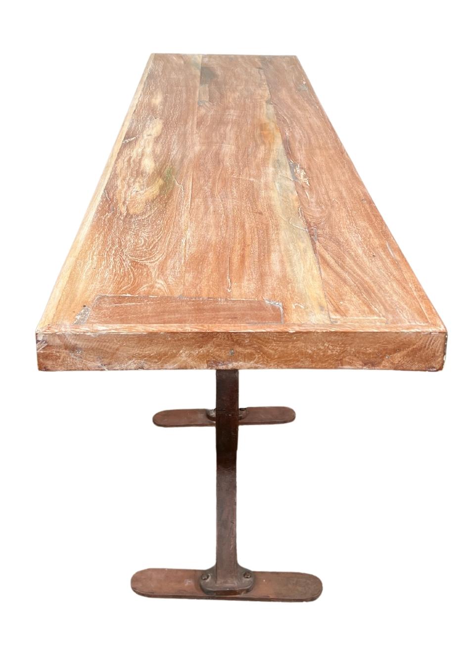 Late 20th Century Vintage Rustic Cast Iron Console Table For Sale 2