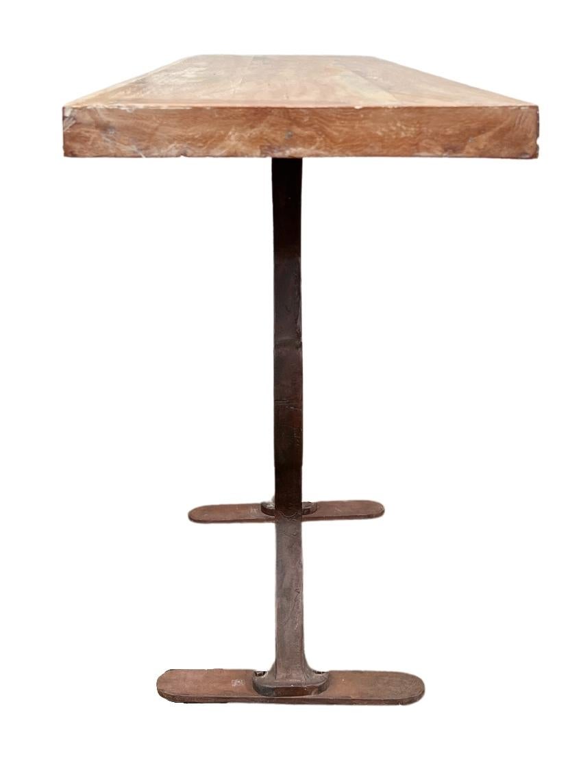 Late 20th Century Vintage Rustic Cast Iron Console Table For Sale 3