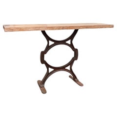 Late 20th Century Vintage Rustic Cast Iron Console Table