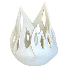 Olla de caché en forma de llama de Studio Pottery Vintage de finales del siglo XX Firmada