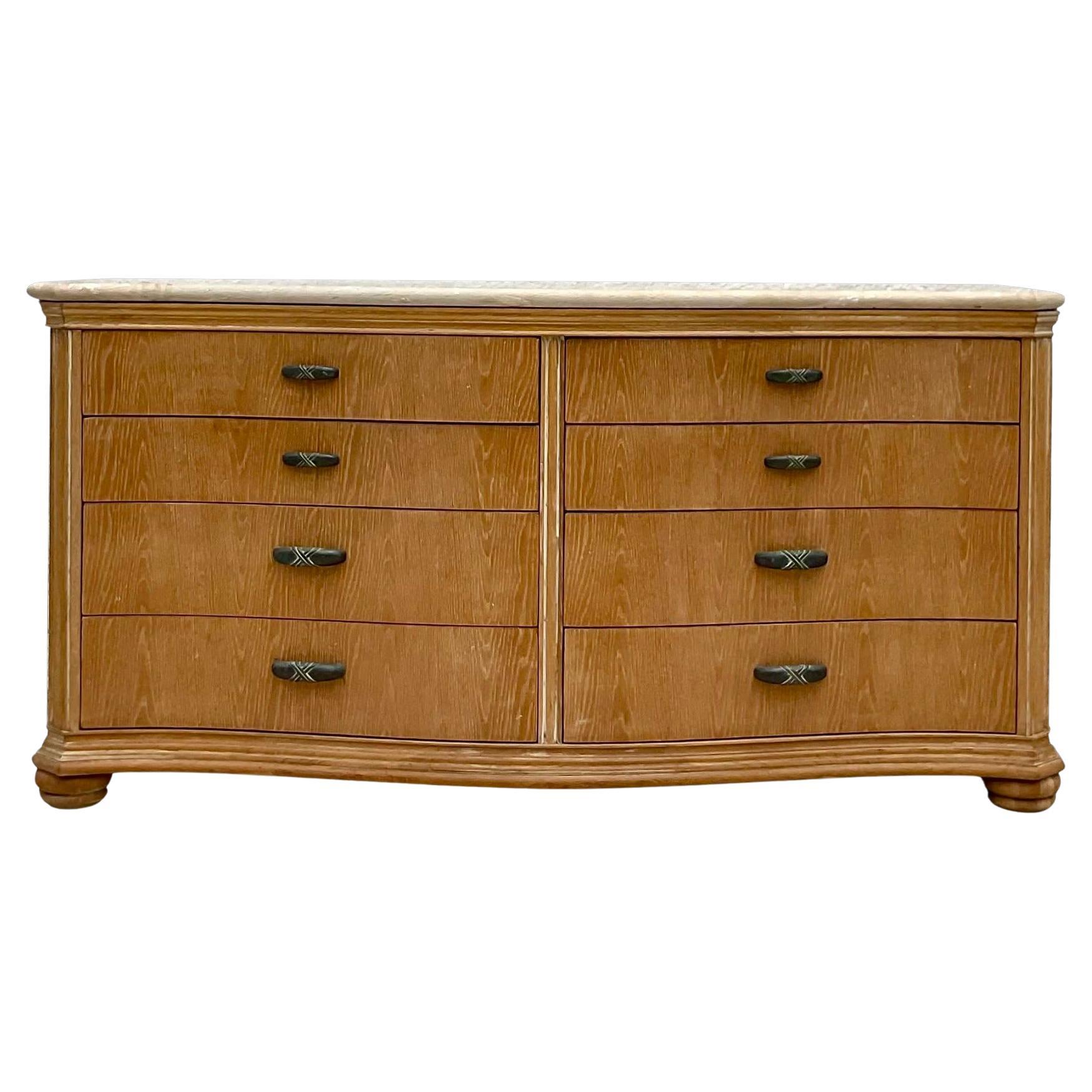 Late 20th Century Vintage Traditional Lexington Roll Front Dresser