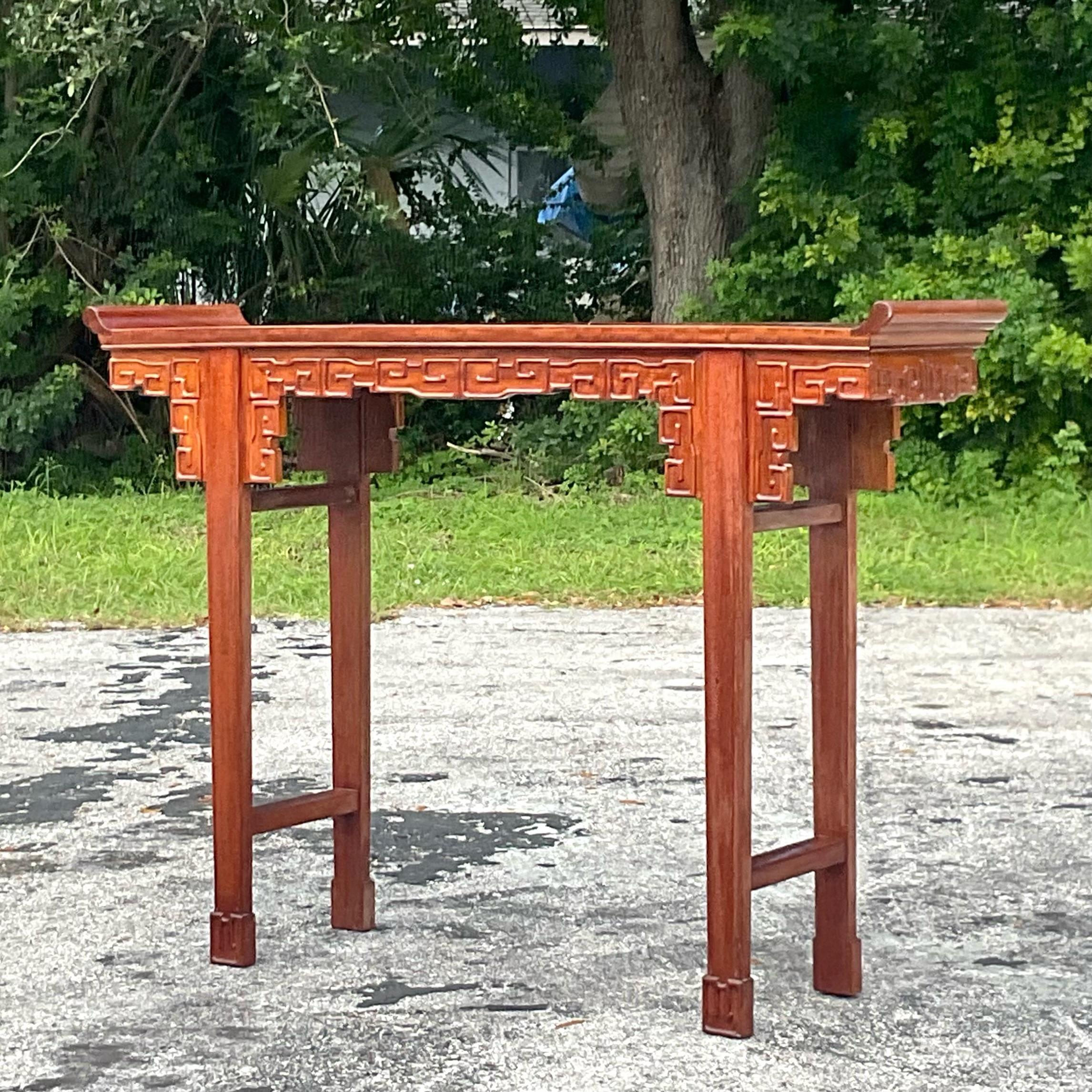 Late 20th Century Vintage Wood Altar Console Table For Sale at 1stDibs