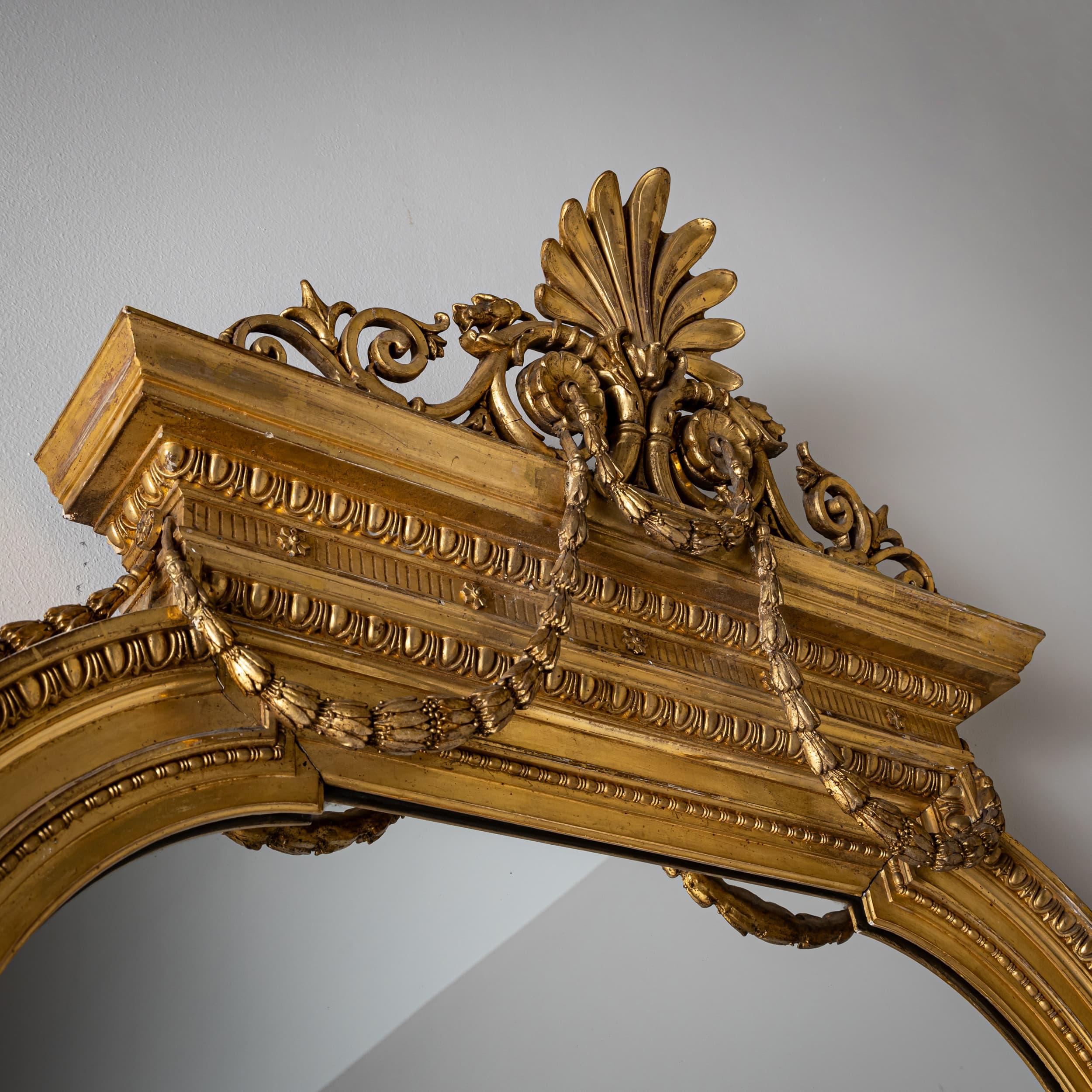19th Century Late 20th Century Wall Mirror in Louis XVI Style For Sale