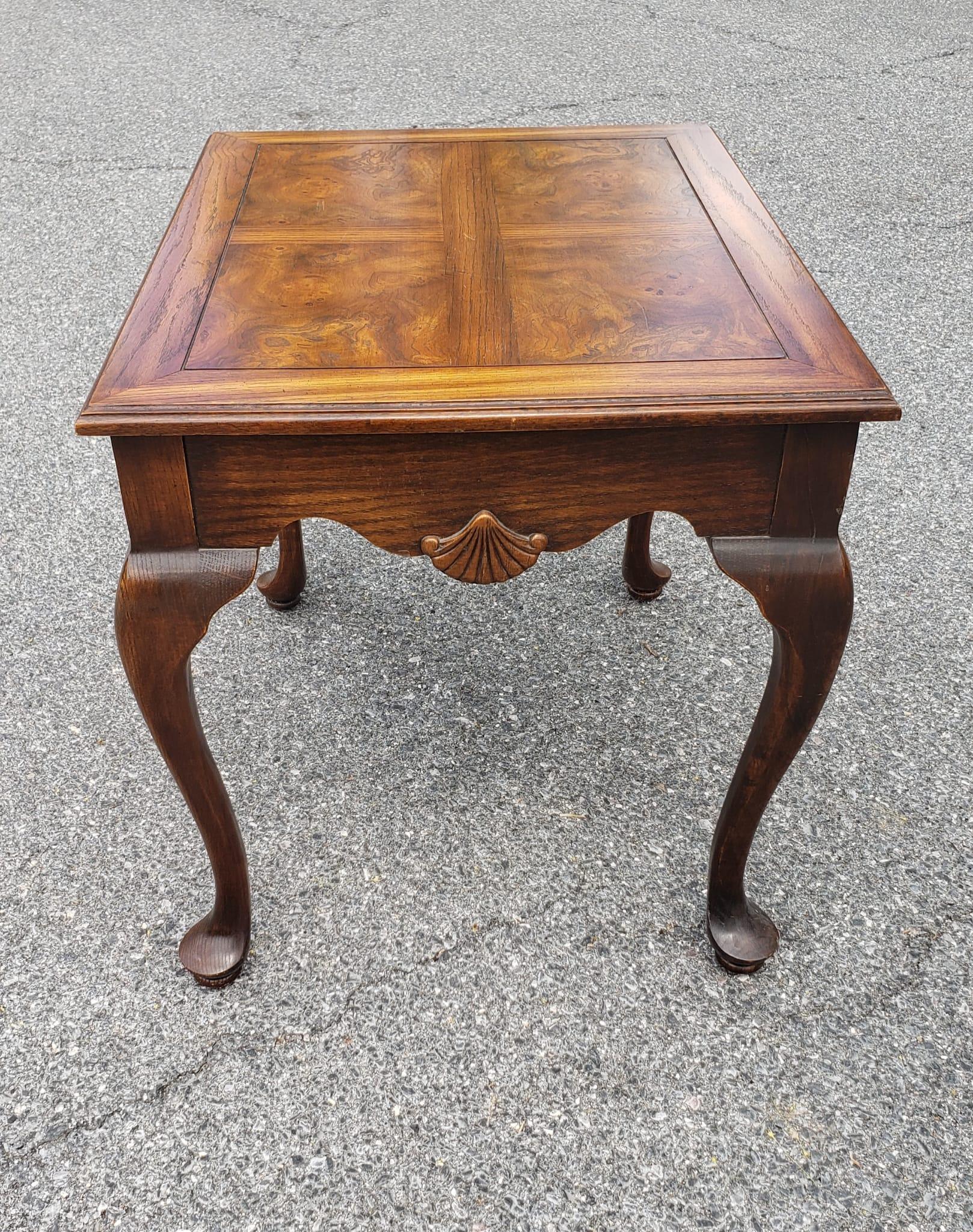 Late 20th Century Walnut Banded Top Side Tables For Sale 1