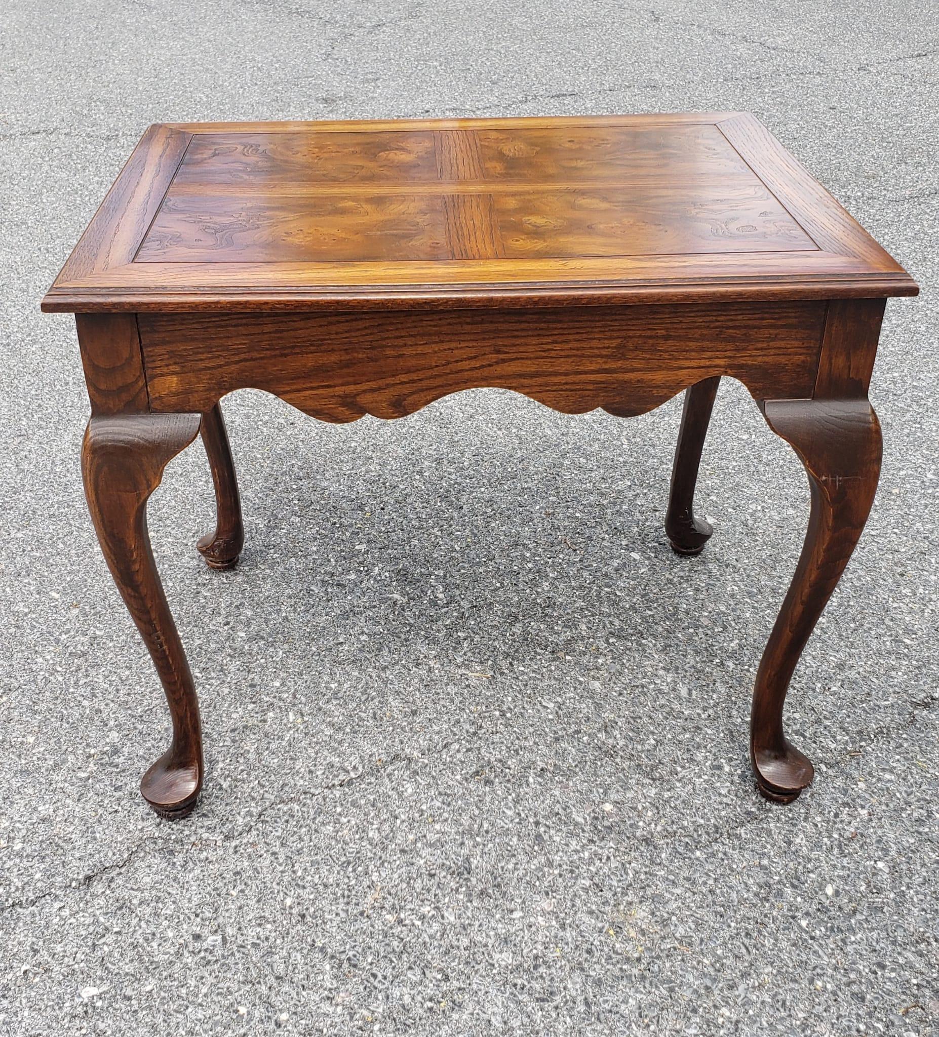 Late 20th Century Walnut Banded Top Side Tables For Sale 2