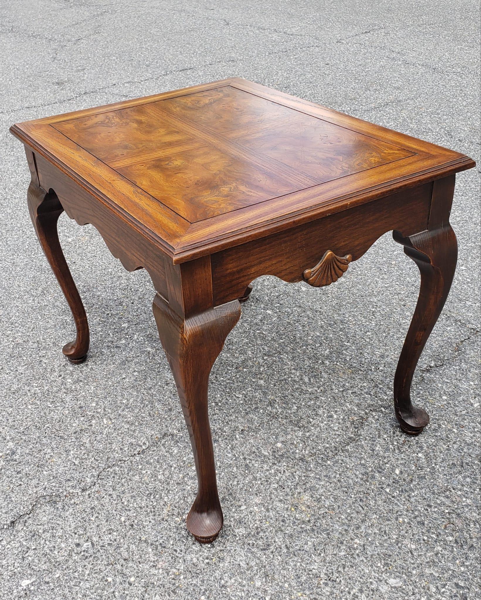Late 20th Century Walnut Banded Top Side Tables For Sale 3
