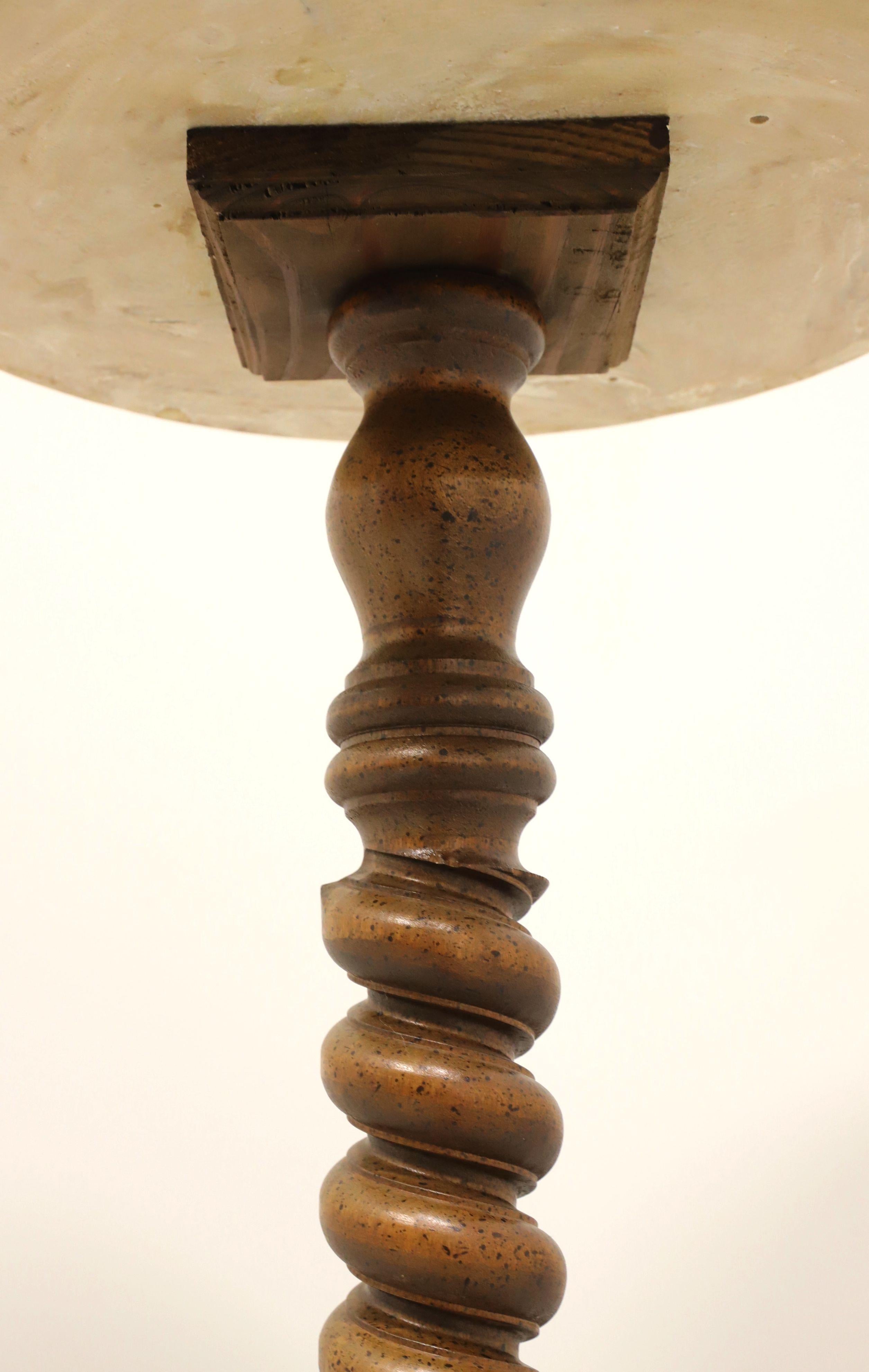 Late 20th Century Walnut Marble Top Victorian Barley Twist Plant Stand 3