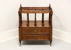 Late 20th Century Walnut Regency Canterbury Magazine Rack