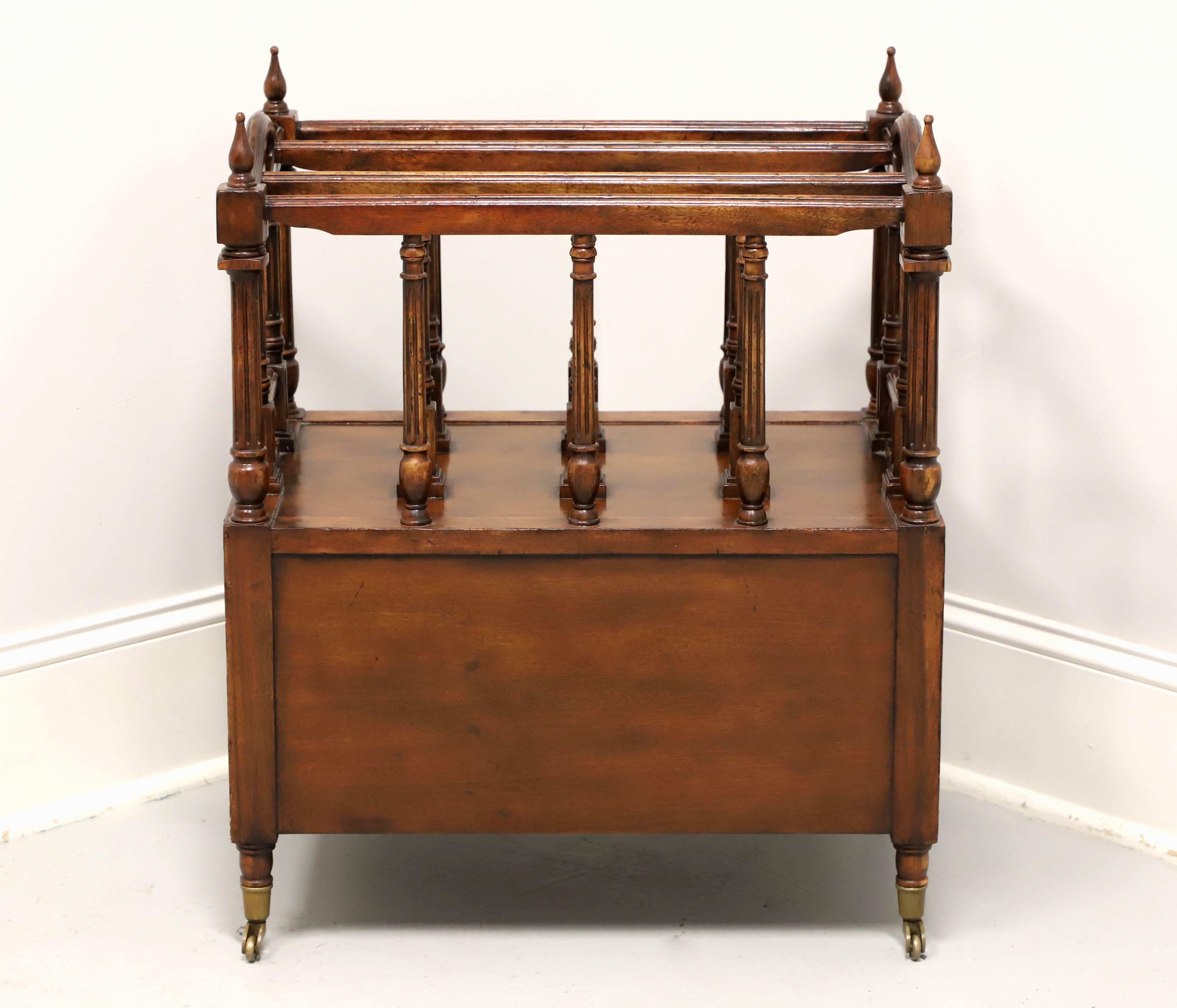 Late 20th Century Walnut Regency Canterbury Magazine Rack In Good Condition For Sale In Charlotte, NC