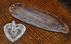 Late 20th Century Waterford Crystal Ribbed Ring Dish Heart Shape Starburst Base