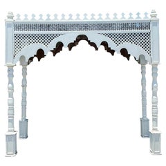 Late 20th Century White Carved Carved Canopy