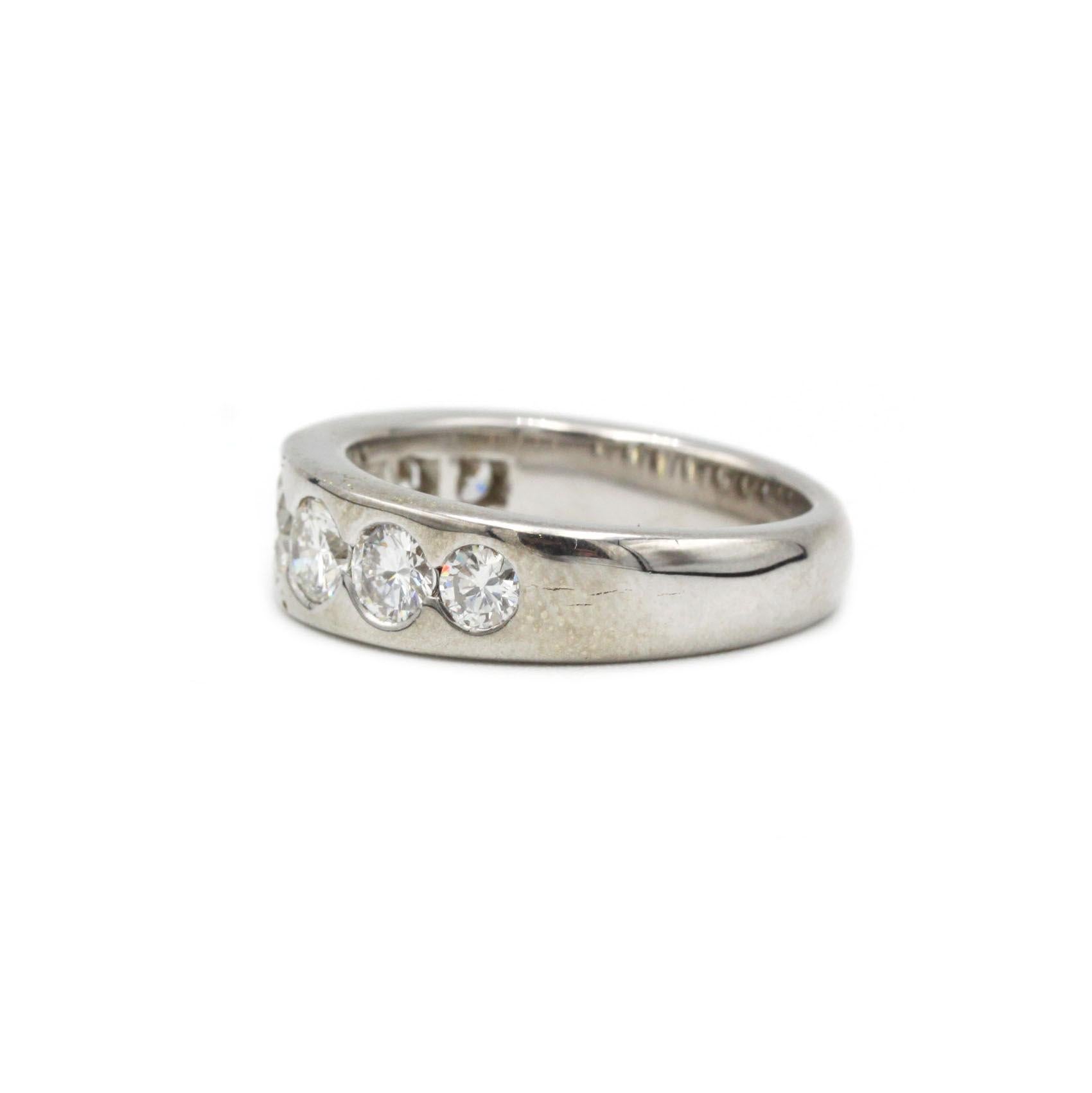 Retro Late 20th Century White Gold Diamond Half-Eternity Band For Sale