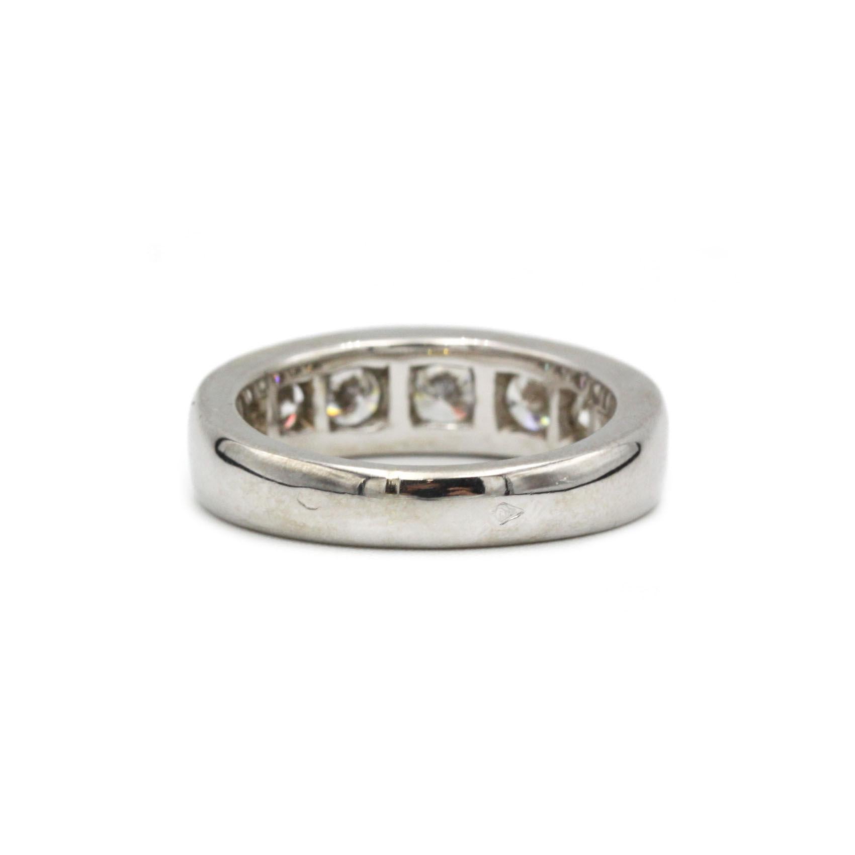 Late 20th Century White Gold Diamond Half-Eternity Band In Good Condition For Sale In MONTMORENCY, FR