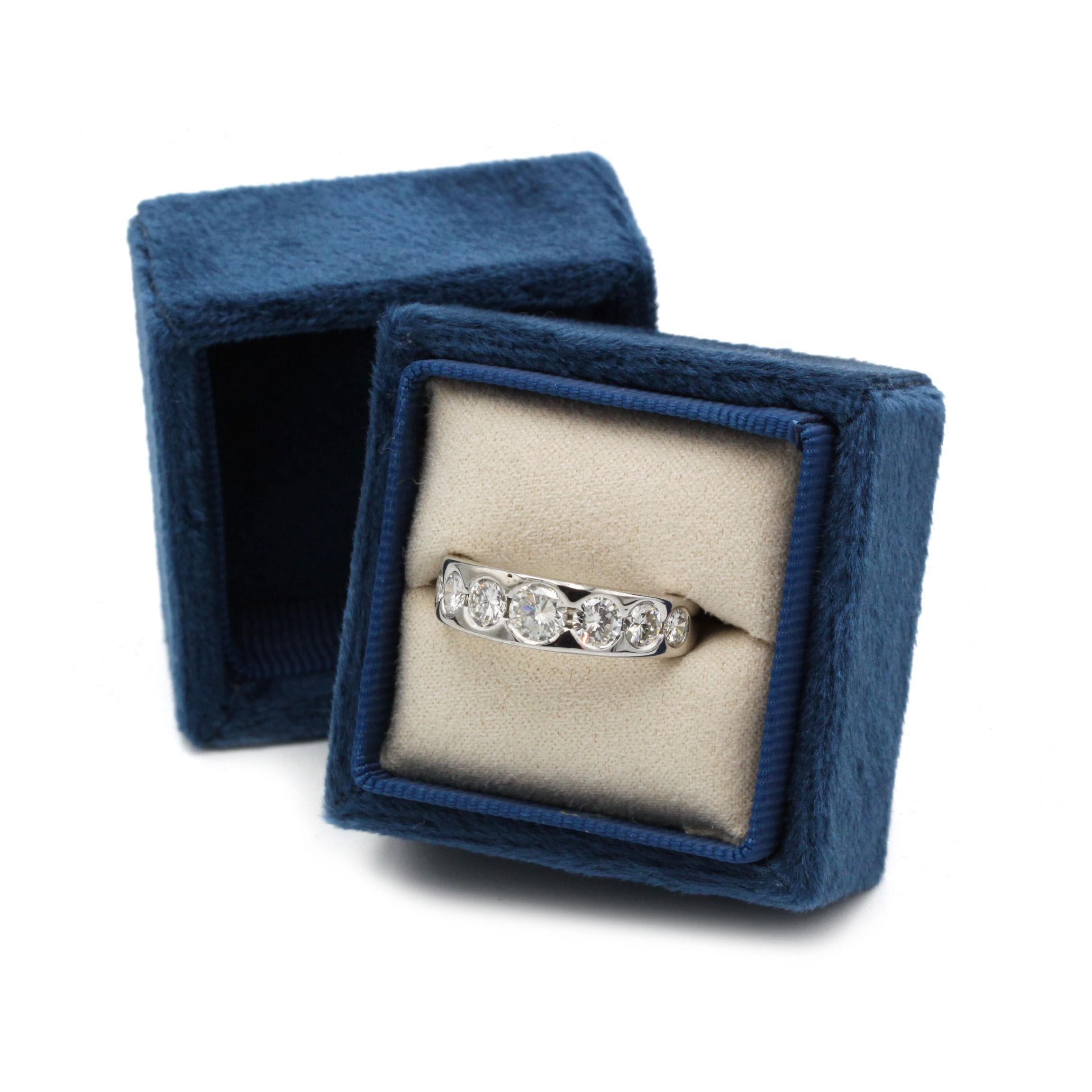 Women's Late 20th Century White Gold Diamond Half-Eternity Band For Sale
