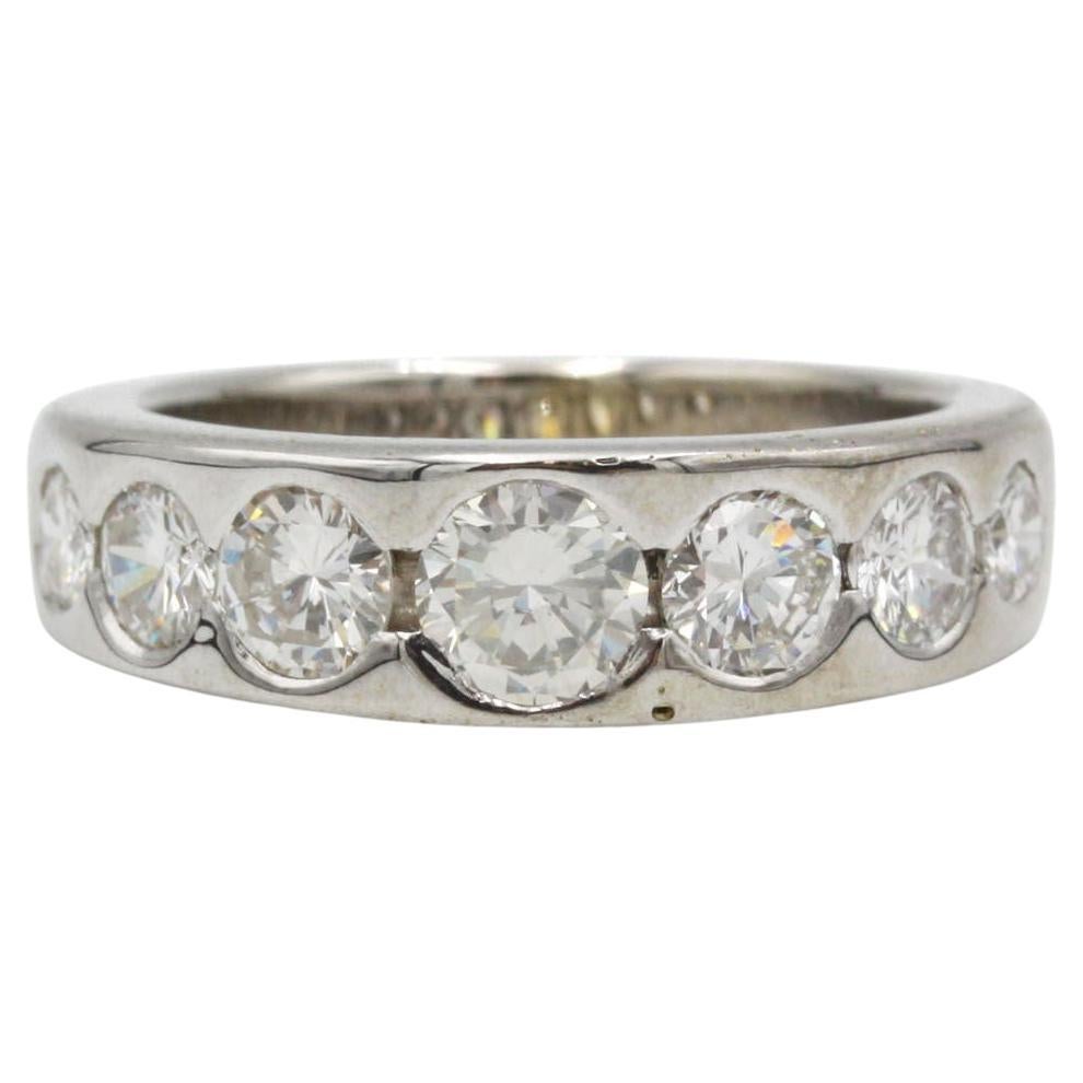 Late 20th Century White Gold Diamond Half-Eternity Band For Sale