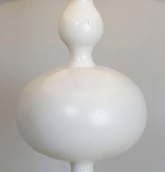 Late 20th Century White Lacquered Wooden Table Lamp by Philippe Capelle