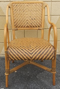 Poltrona in vimini e rattan della fine del XX secolo