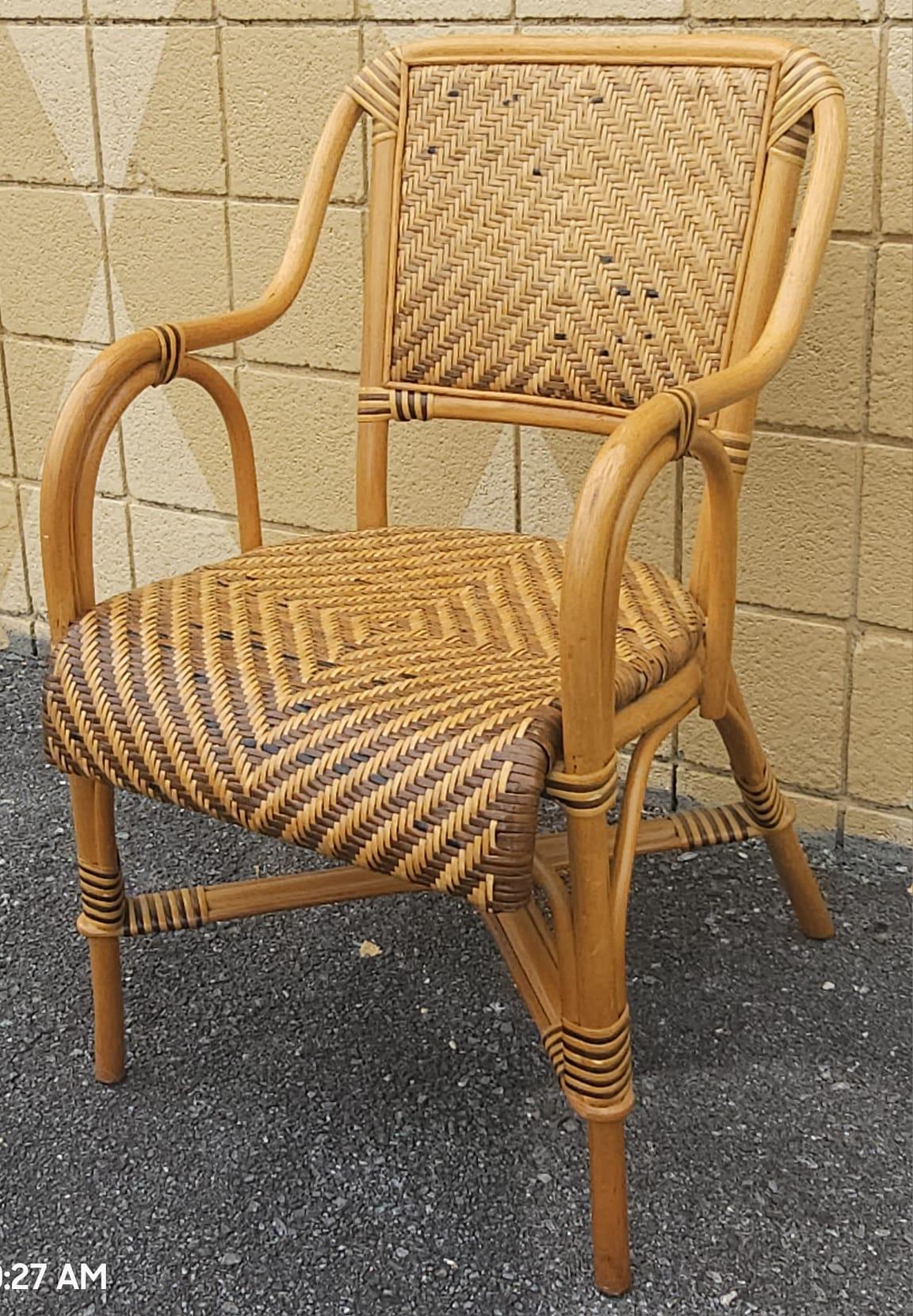 Poltrona in vimini e rattan della fine del XX secolo In condizioni buone in vendita a Germantown, MD