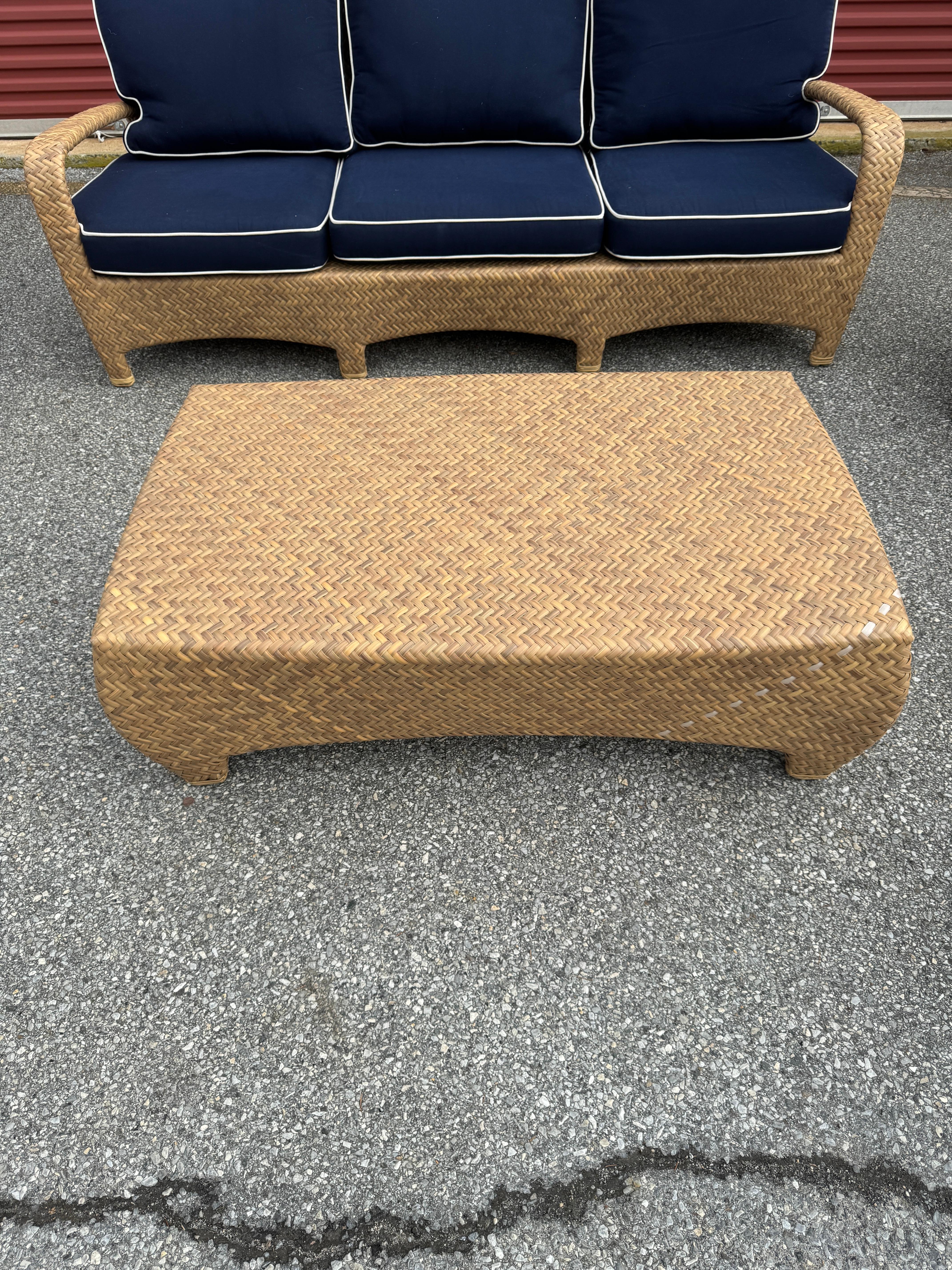 Unknown Late 20th Century Wicker Sculptural Patio Seating & Tables, 8 Pieces For Sale