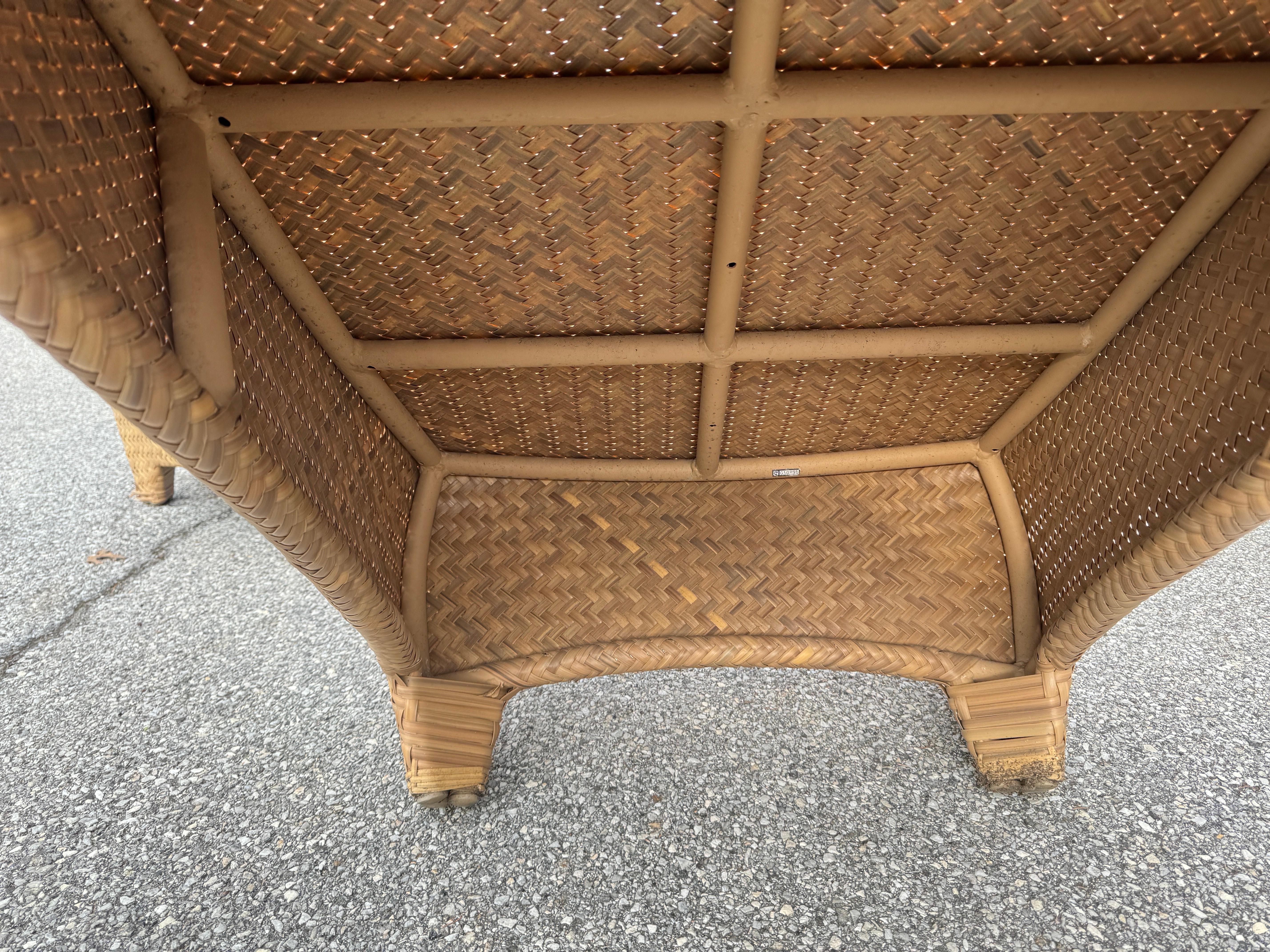 Late 20th Century Wicker Sculptural Patio Seating & Tables, 8 Pieces For Sale 1