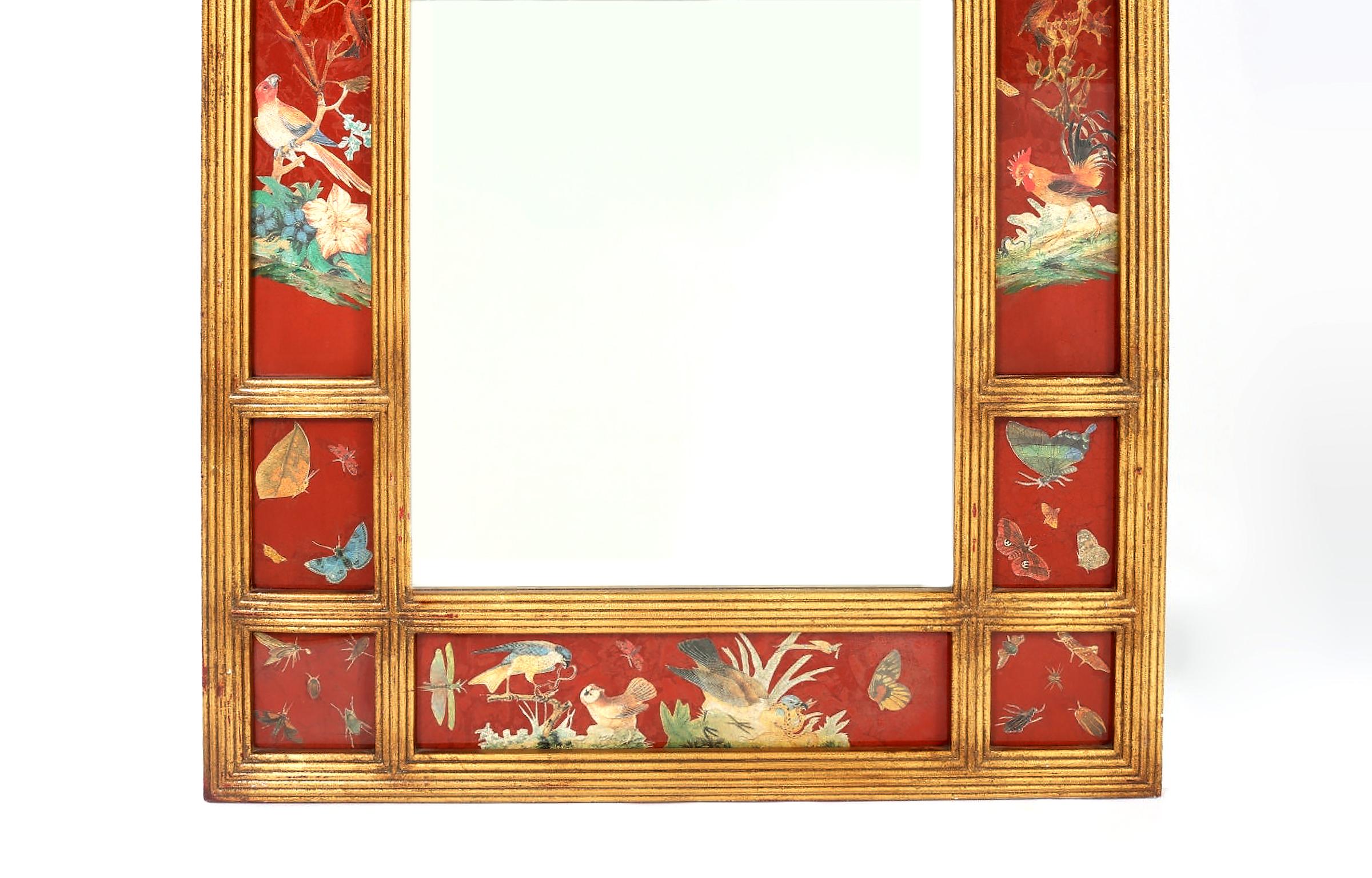 European  20th Century Wood Framed Floor Length Beveled Mirror