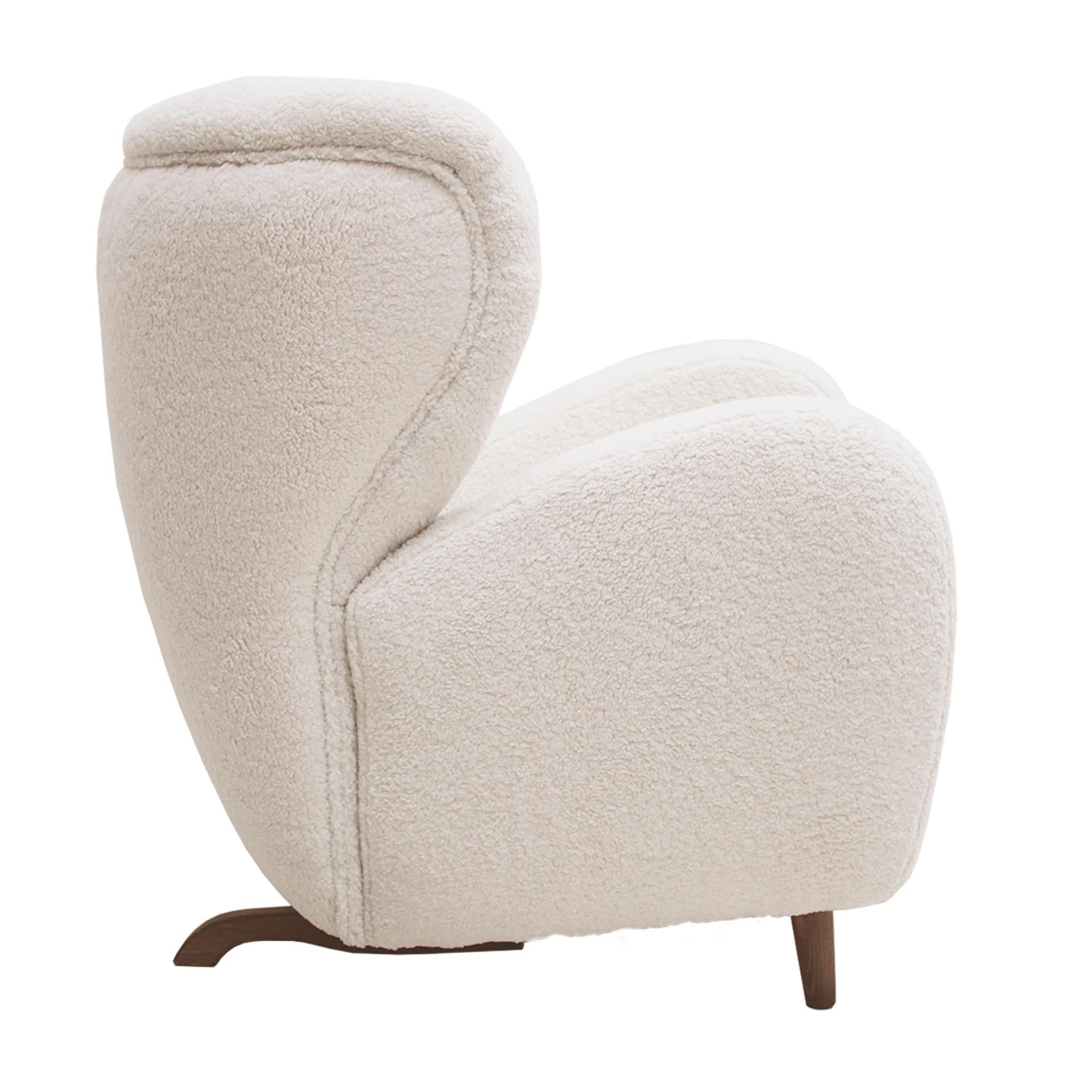 italien Paire de fauteuils en laine et bois massif, Norvège, fin du XXe siècle en vente