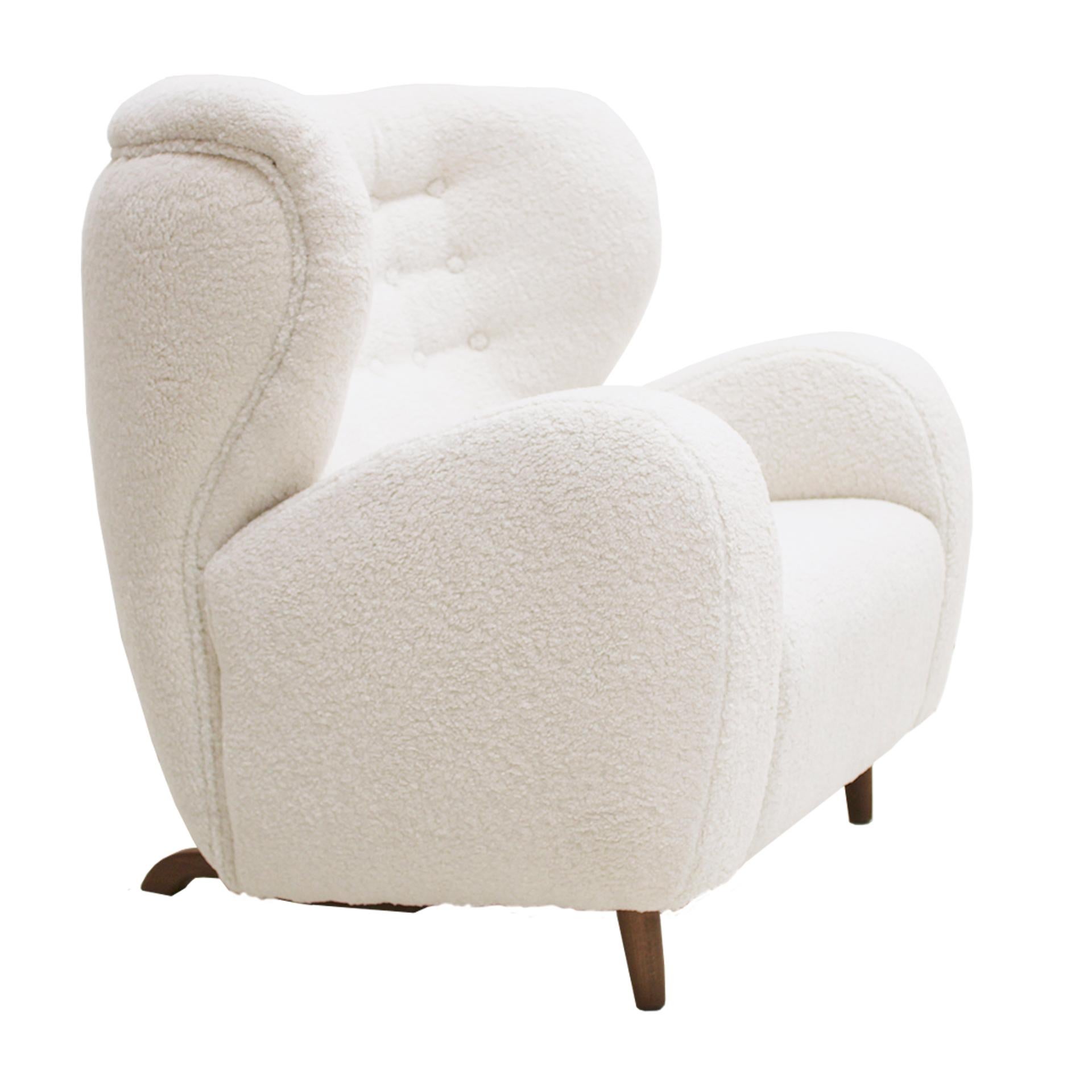 20ième siècle Paire de fauteuils en laine et bois massif, Norvège, fin du XXe siècle en vente