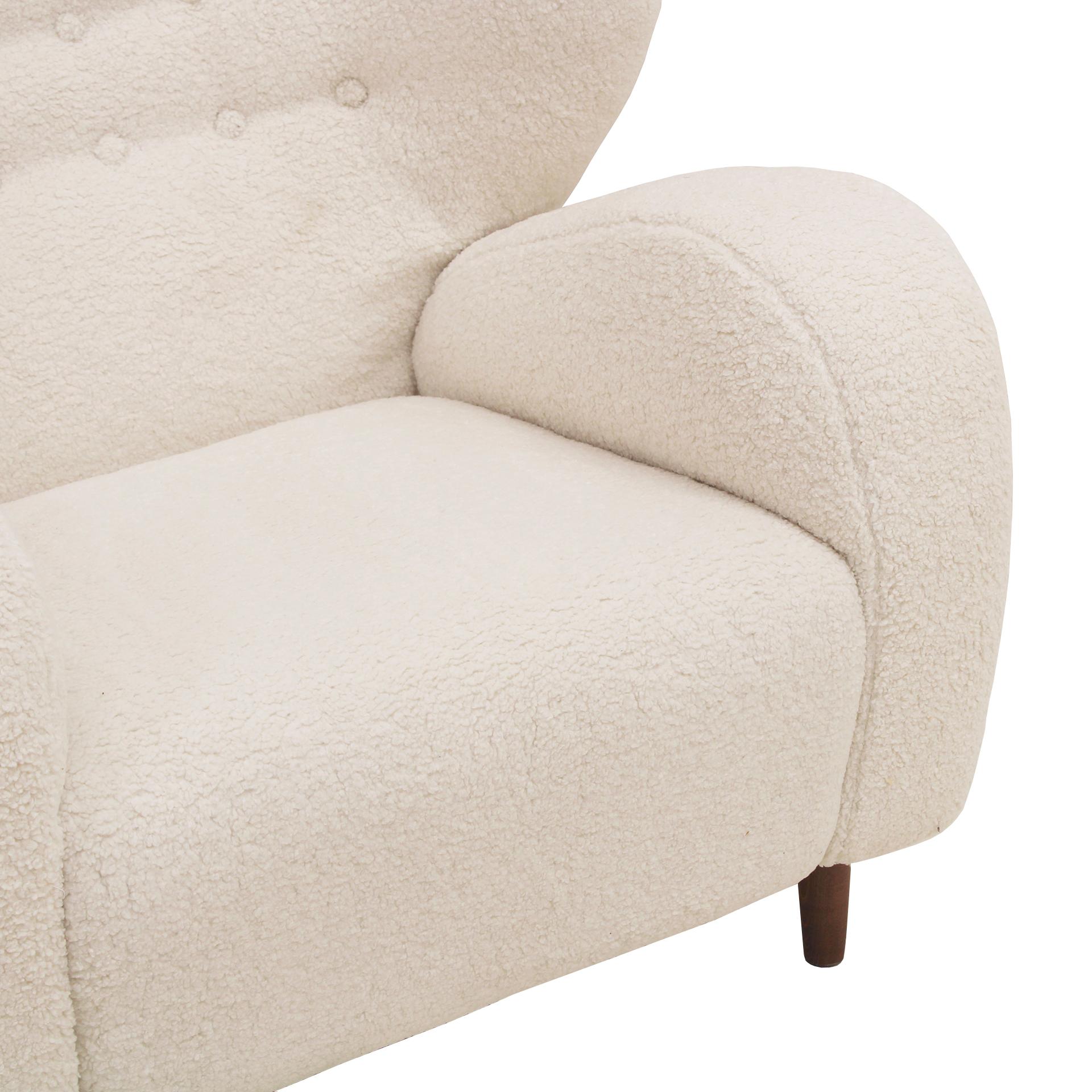 Paire de fauteuils en laine et bois massif, Norvège, fin du XXe siècle en vente 2