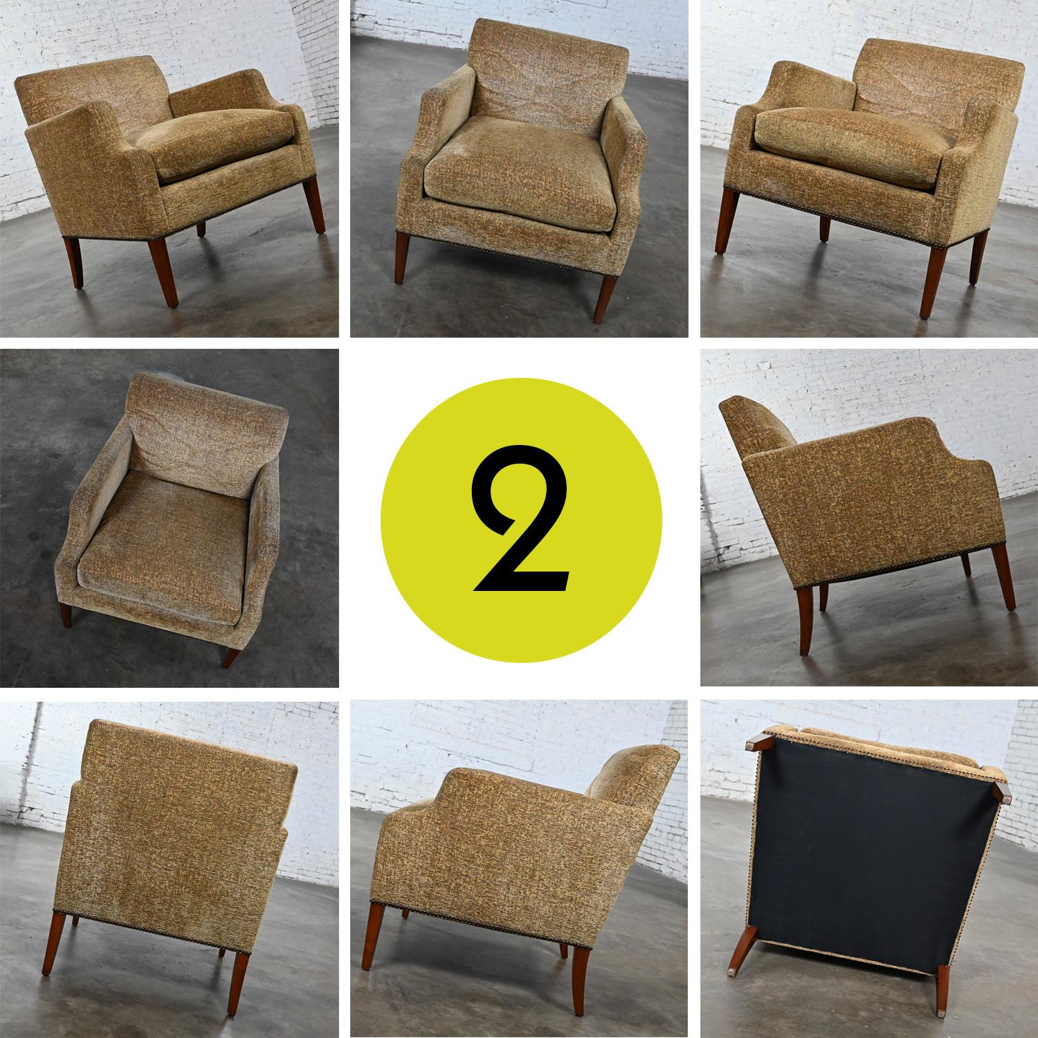 Late 20th - Early 21st Century Modern Khaki Accent Lounge Chair Down Seat For Sale 9