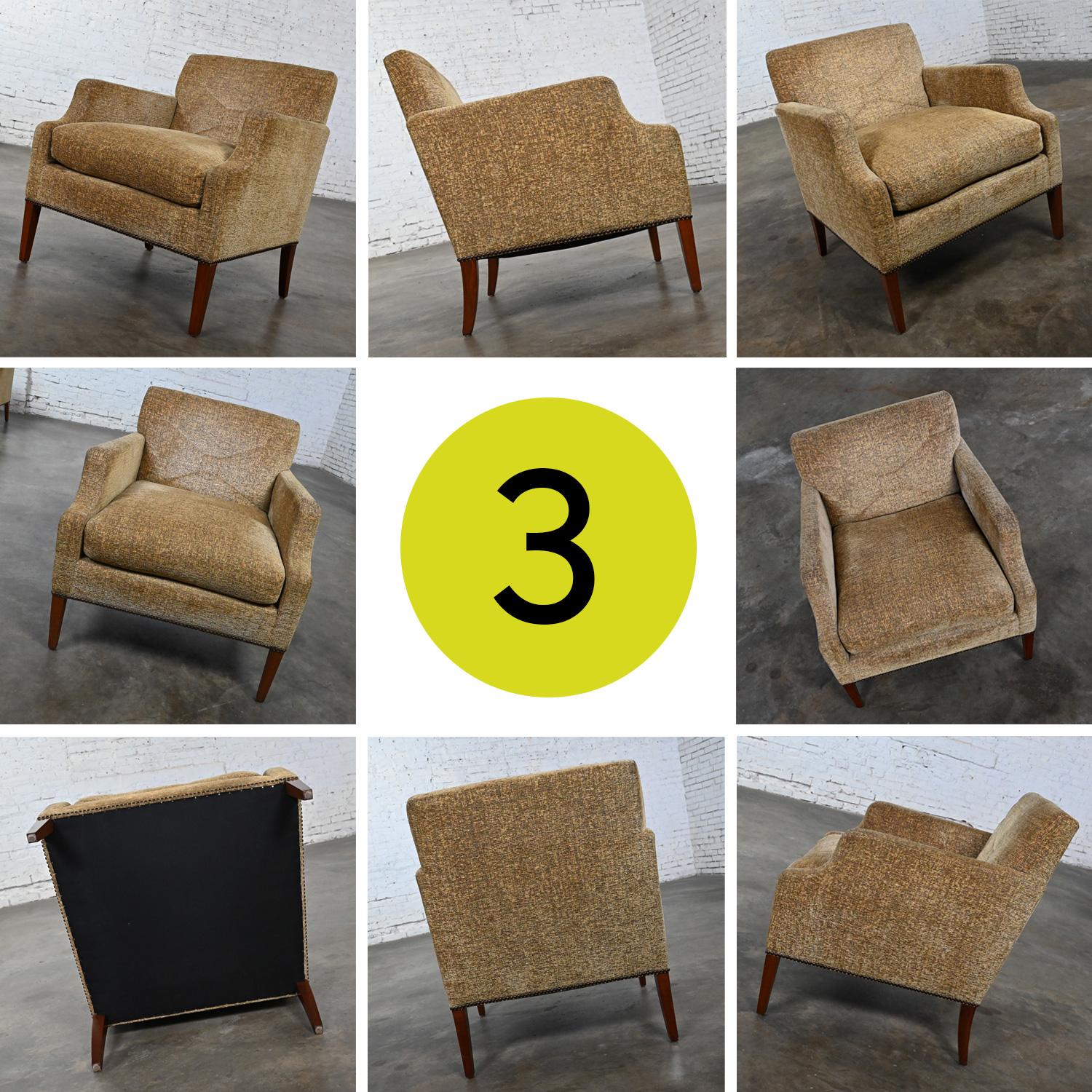 Late 20th - Early 21st Century Modern Khaki Accent Lounge Chair Down Seat For Sale 10