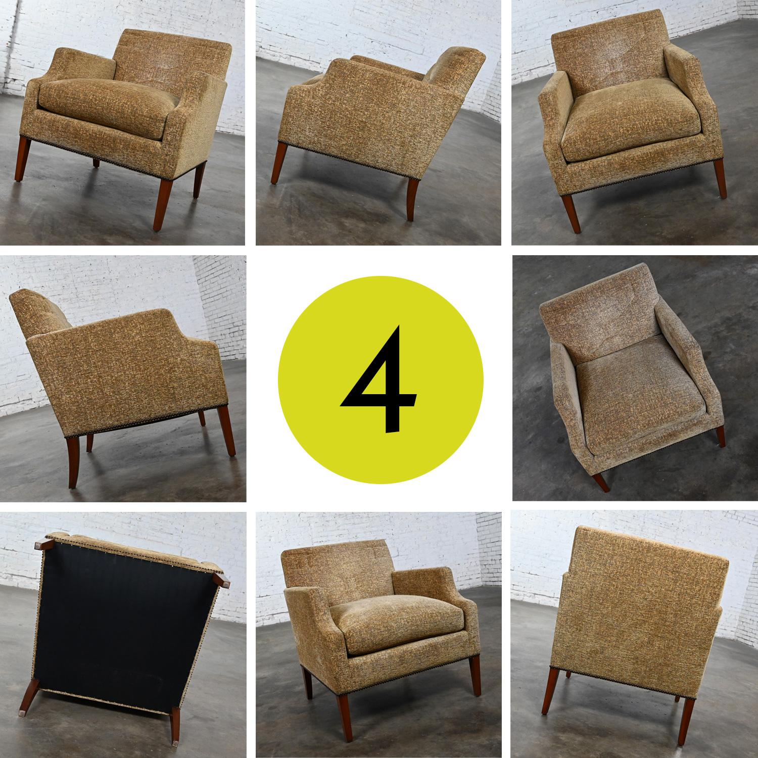 Late 20th - Early 21st Century Modern Khaki Accent Lounge Chair Down Seat For Sale 11