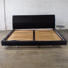 Late 20th Italian Modern B&B Italia Black King Size Bed Attr to Anonio Citterio
