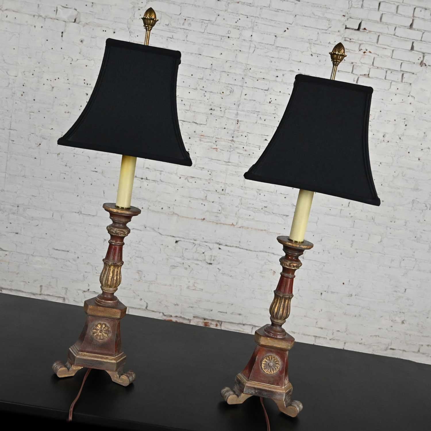 wooden candlestick lamp