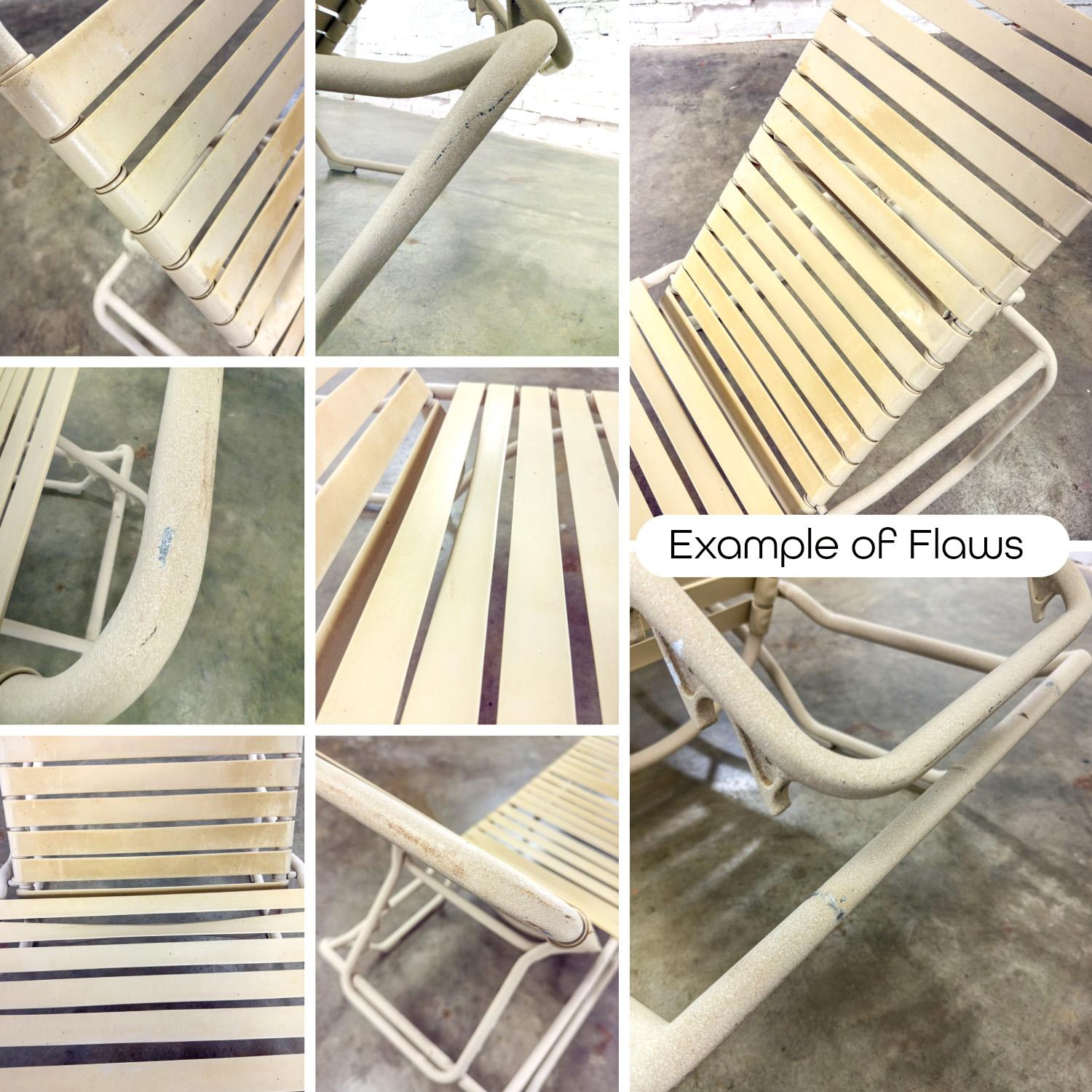Fin 20ème Tropitone Chaise Longue Empilable Sangles en vinyle Structure en aluminium en vente 9