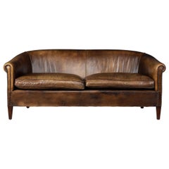 Late 20th Century Dutch Three-Seat Sheepskin Leather Sofa