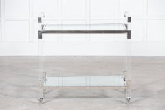 Late 20thC English Perspex & Glass Drinks Cart