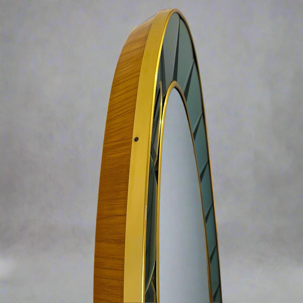 Brass Late 29th Century Cristal Arte Large Scale Oval Floor Mirror For Sale