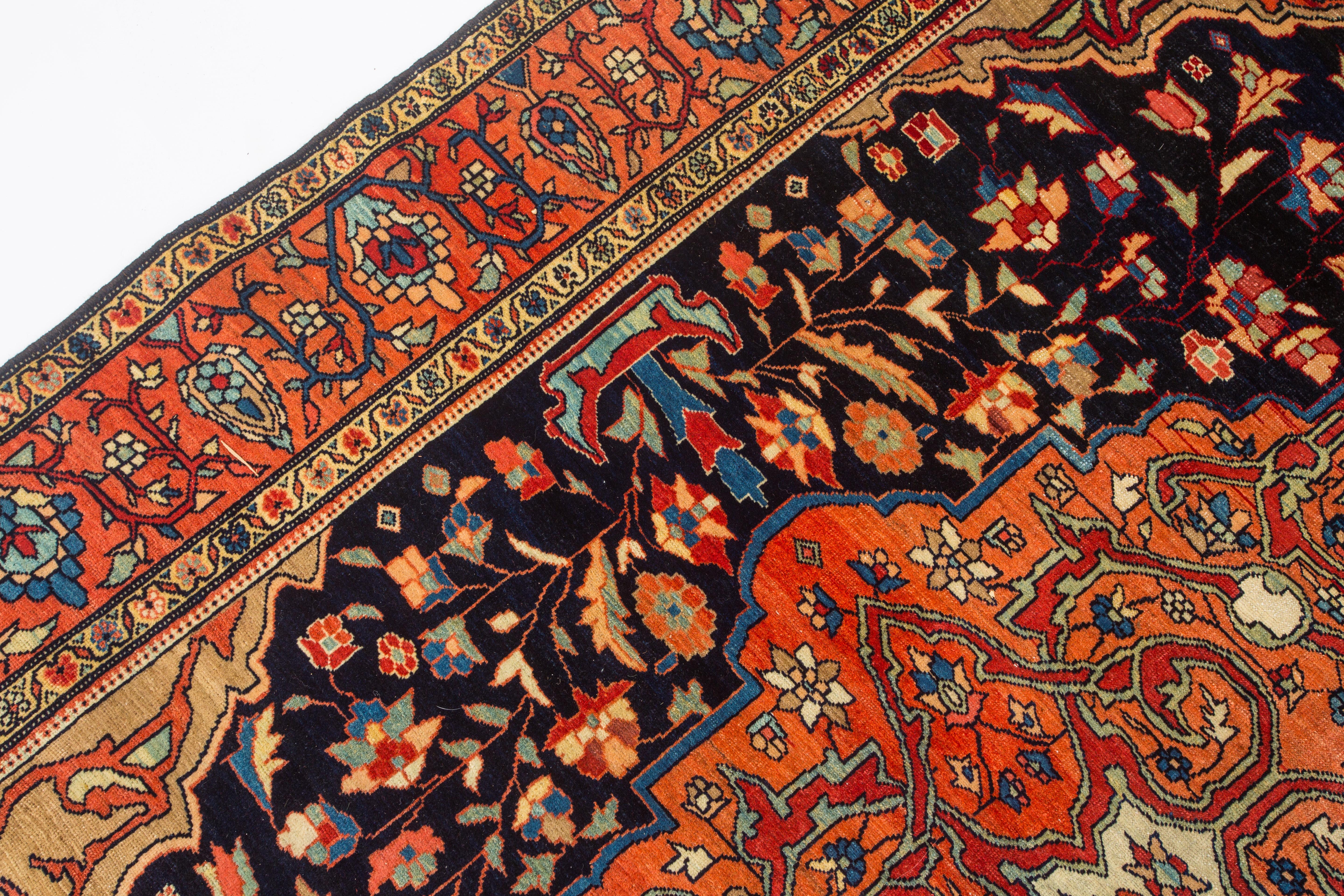 Late 3rd Quarter 19th Century Antique Ferahan Sarouk, Glorious Flowers  In Excellent Condition For Sale In WYNNUM, QLD