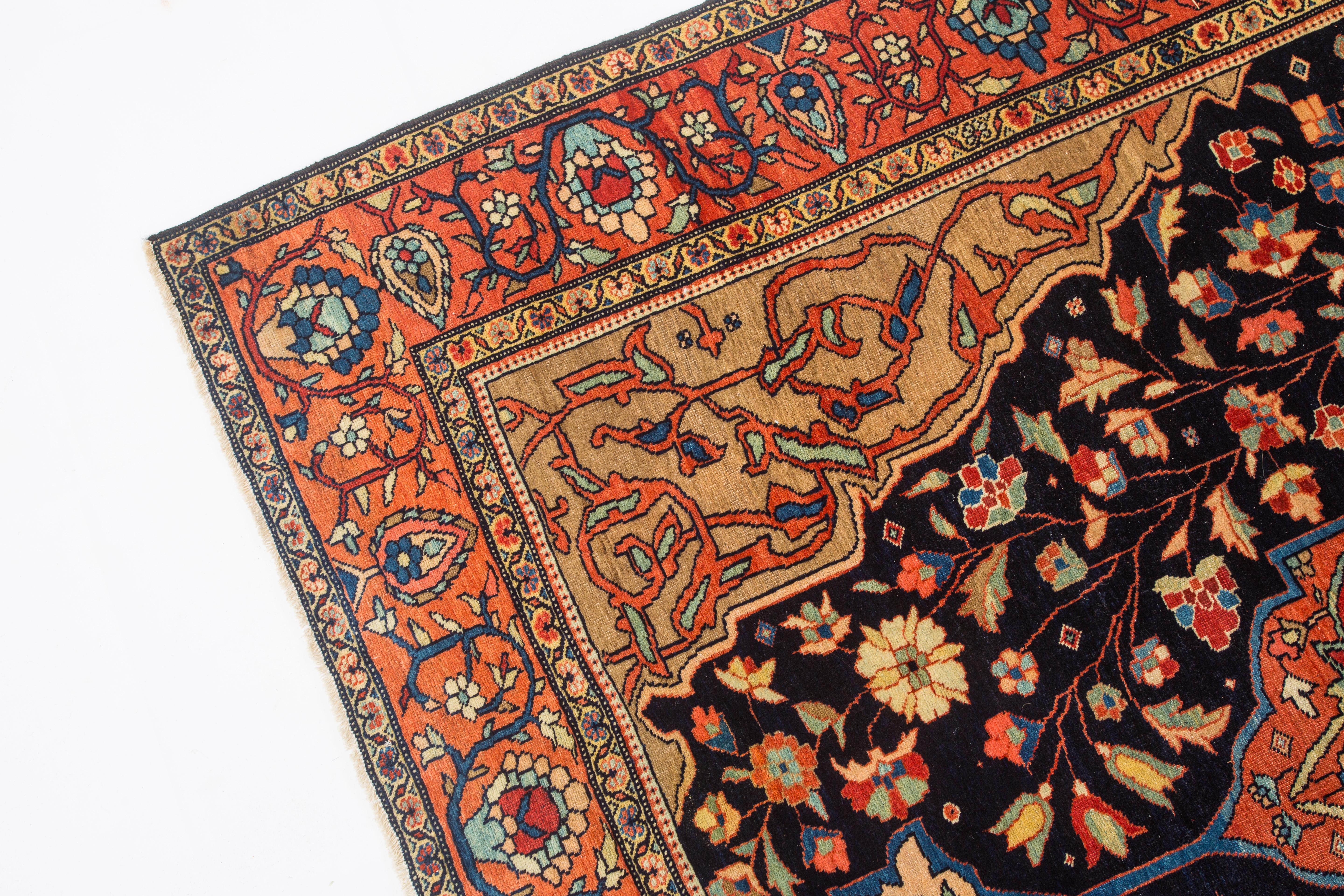 Late 19th Century Late 3rd Quarter 19th Century Antique Ferahan Sarouk, Glorious Flowers  For Sale
