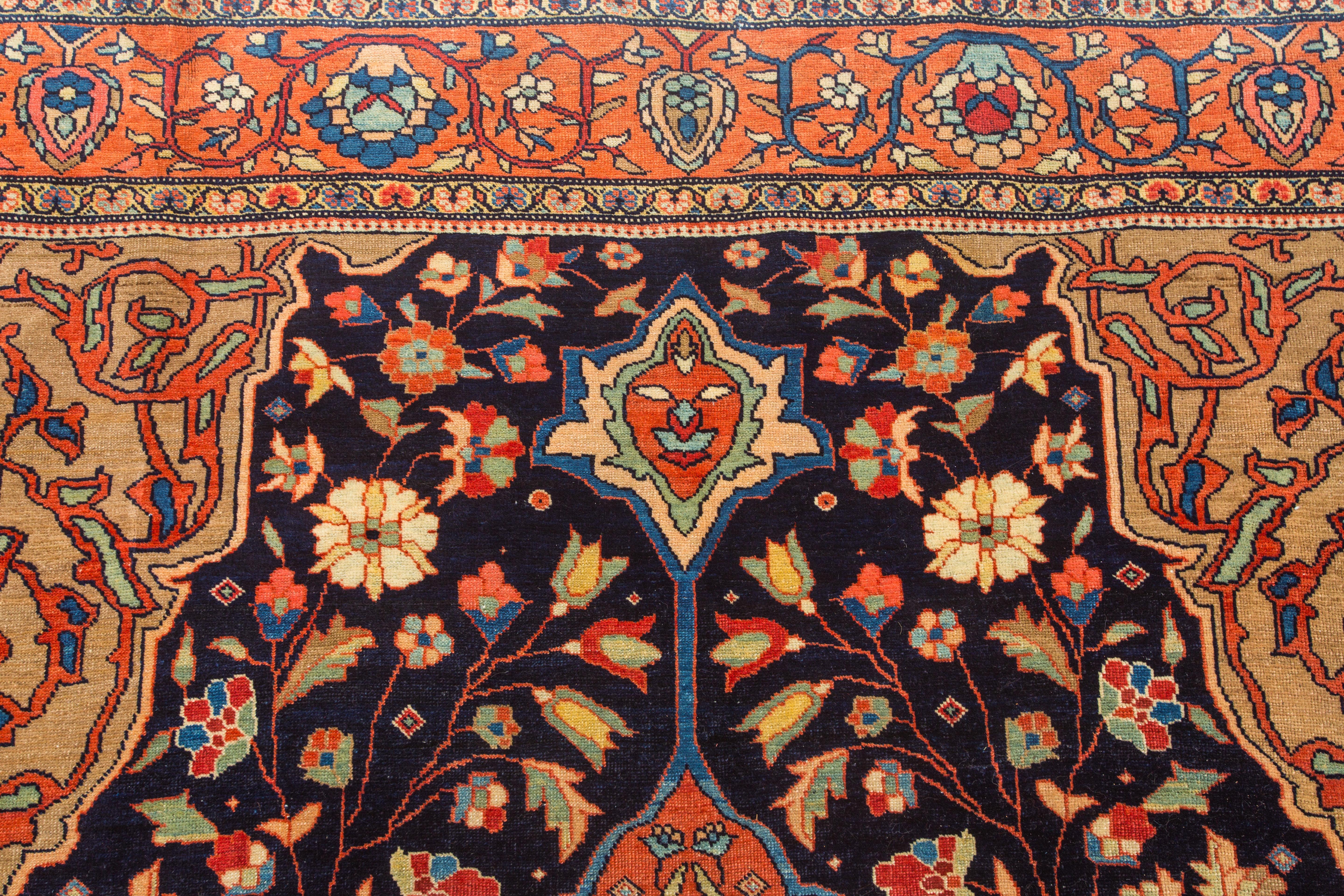 Wool Late 3rd Quarter 19th Century Antique Ferahan Sarouk, Glorious Flowers  For Sale