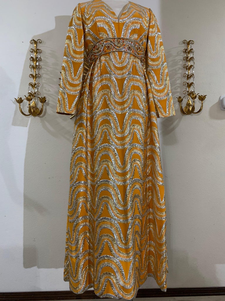 gold and silver brocade dress Metallic Gold and Silver Brocade Dress main image 0