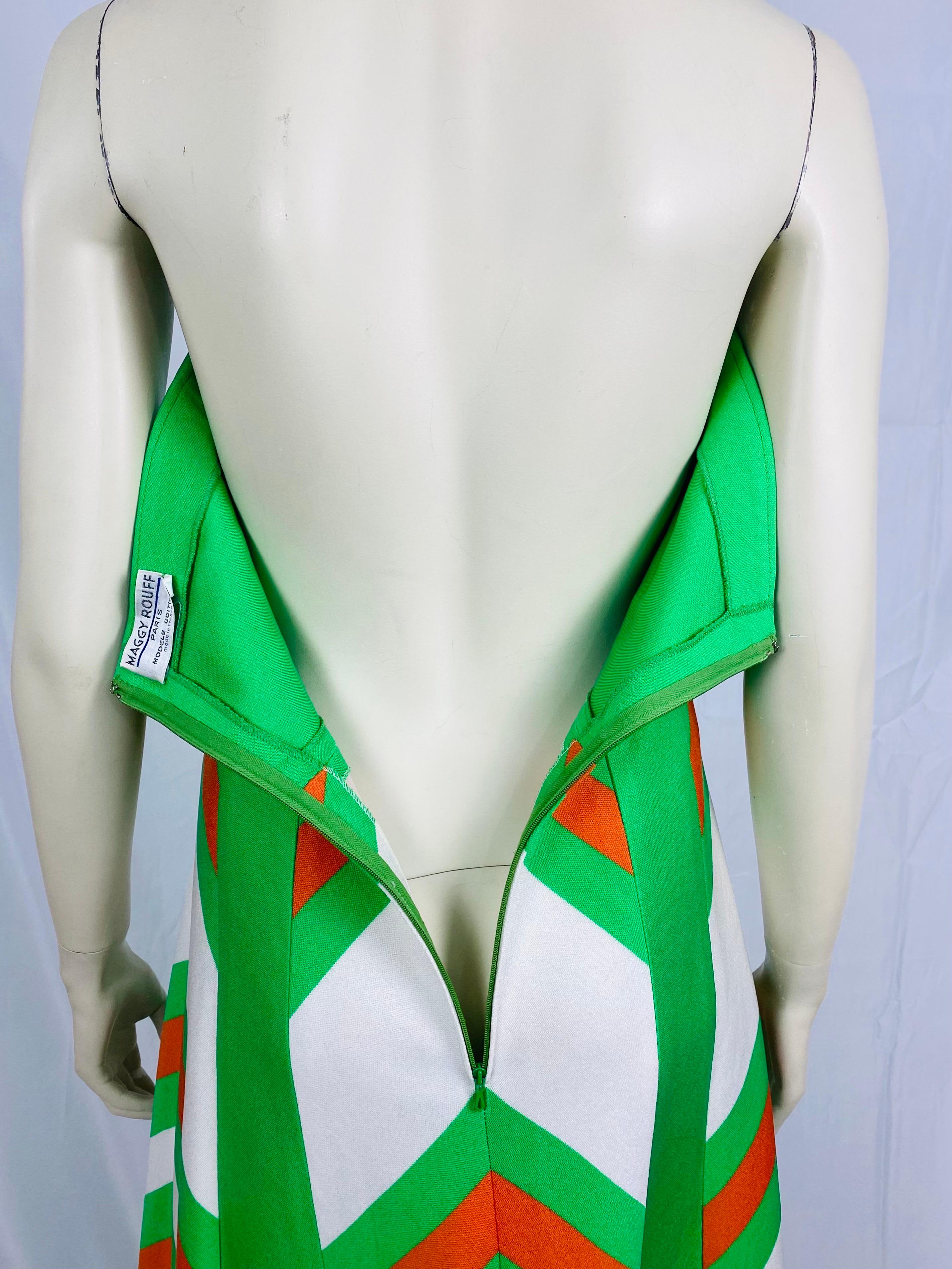 Maggy Rouff - Robe trapèze longue vintage de la fin des années 60 Pour femmes en vente