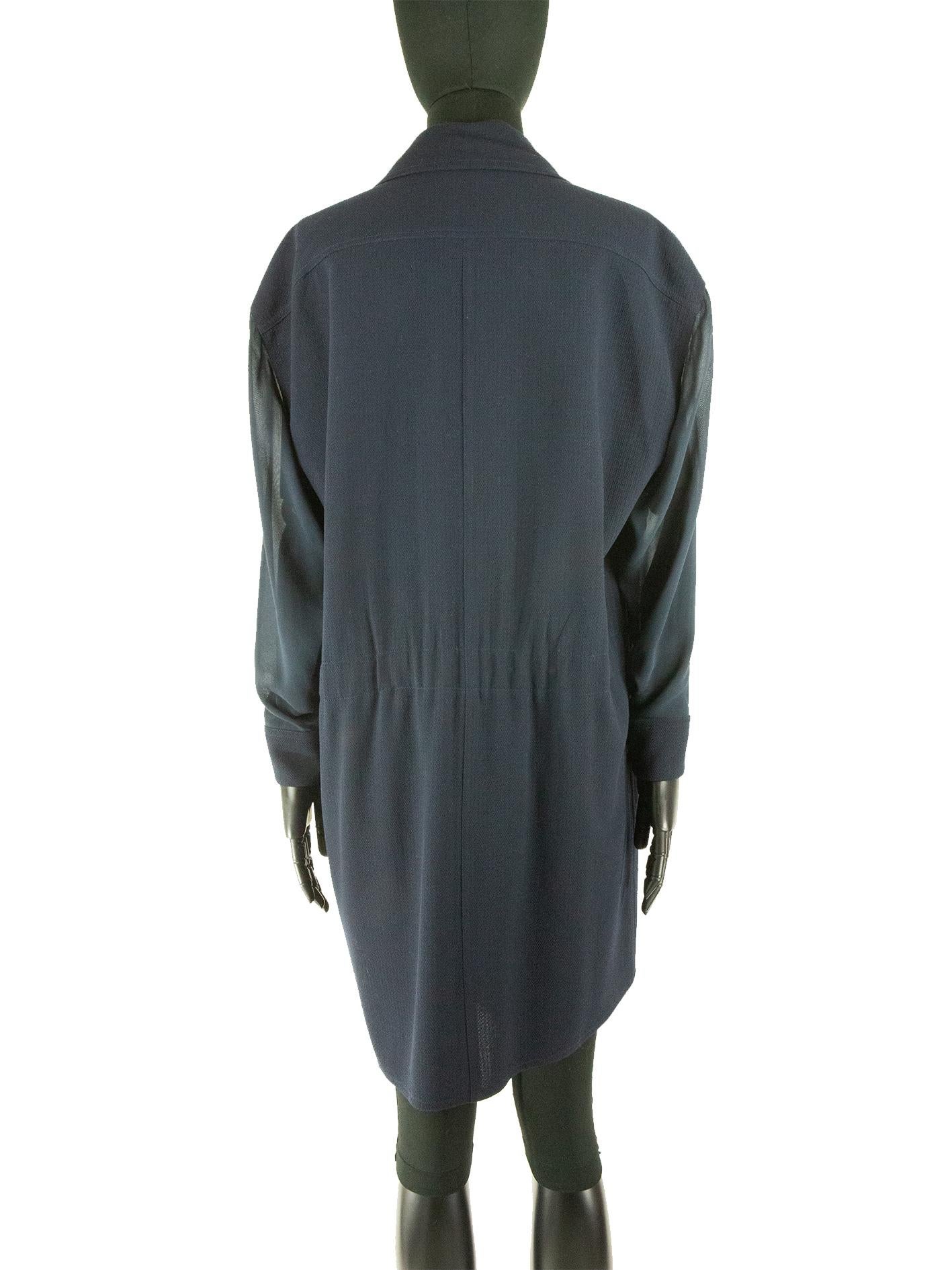 Late 80s Asymmetrical Chanel Jacket With Chiffon Sleeves In Good Condition For Sale In London, GB