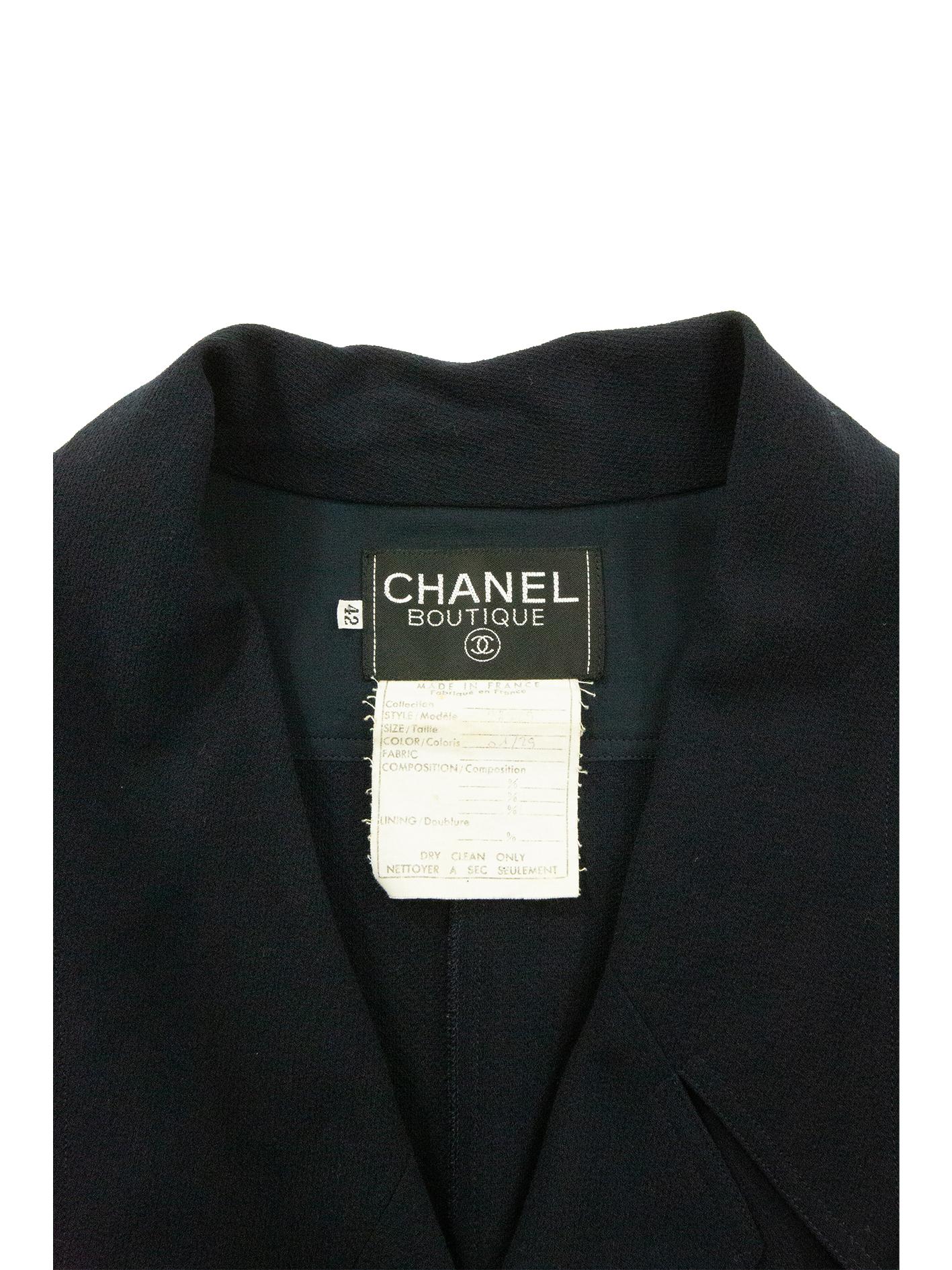 Late 80s Asymmetrical Chanel Jacket With Chiffon Sleeves For Sale 1