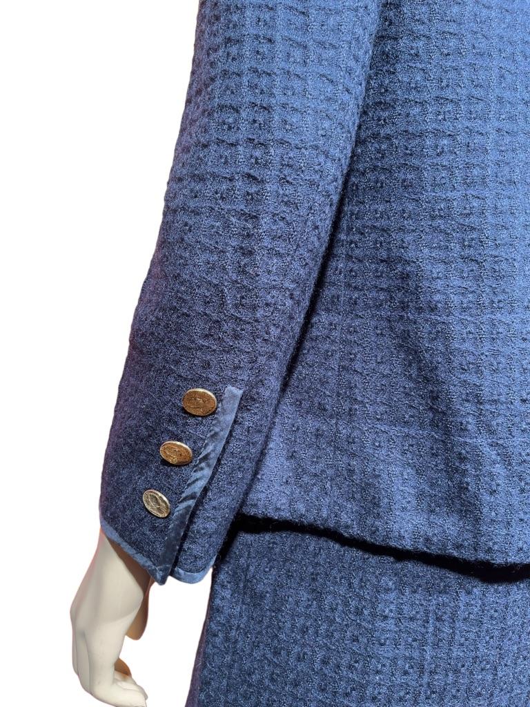 Women's Late 80’s Chanel Saks Fifth Avenue Navy Tweed Suit