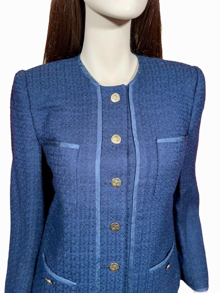 Late 80’s Chanel Saks Fifth Avenue Navy Tweed Suit 1